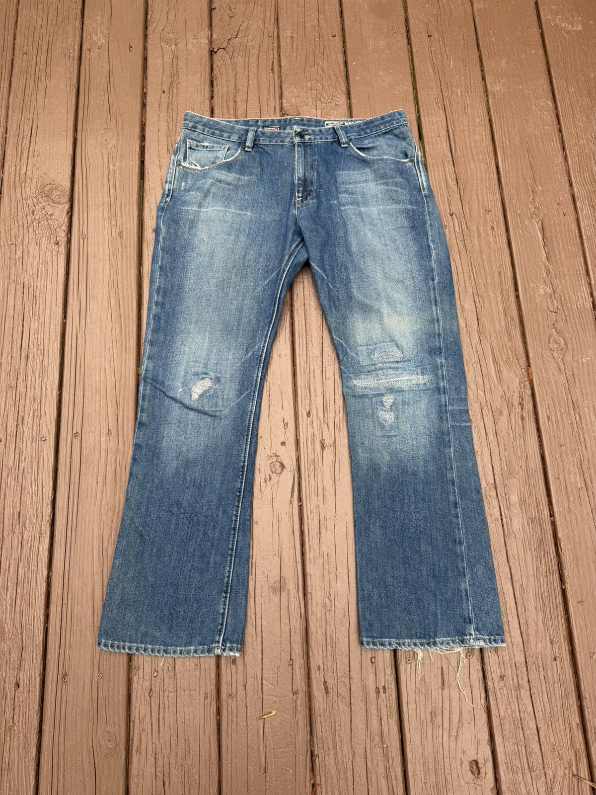 Volcom VTG Volcom Jeans Straight Boot 36 distress faded skate patch Size US 36 / EU 52 - 6 Thumbnail