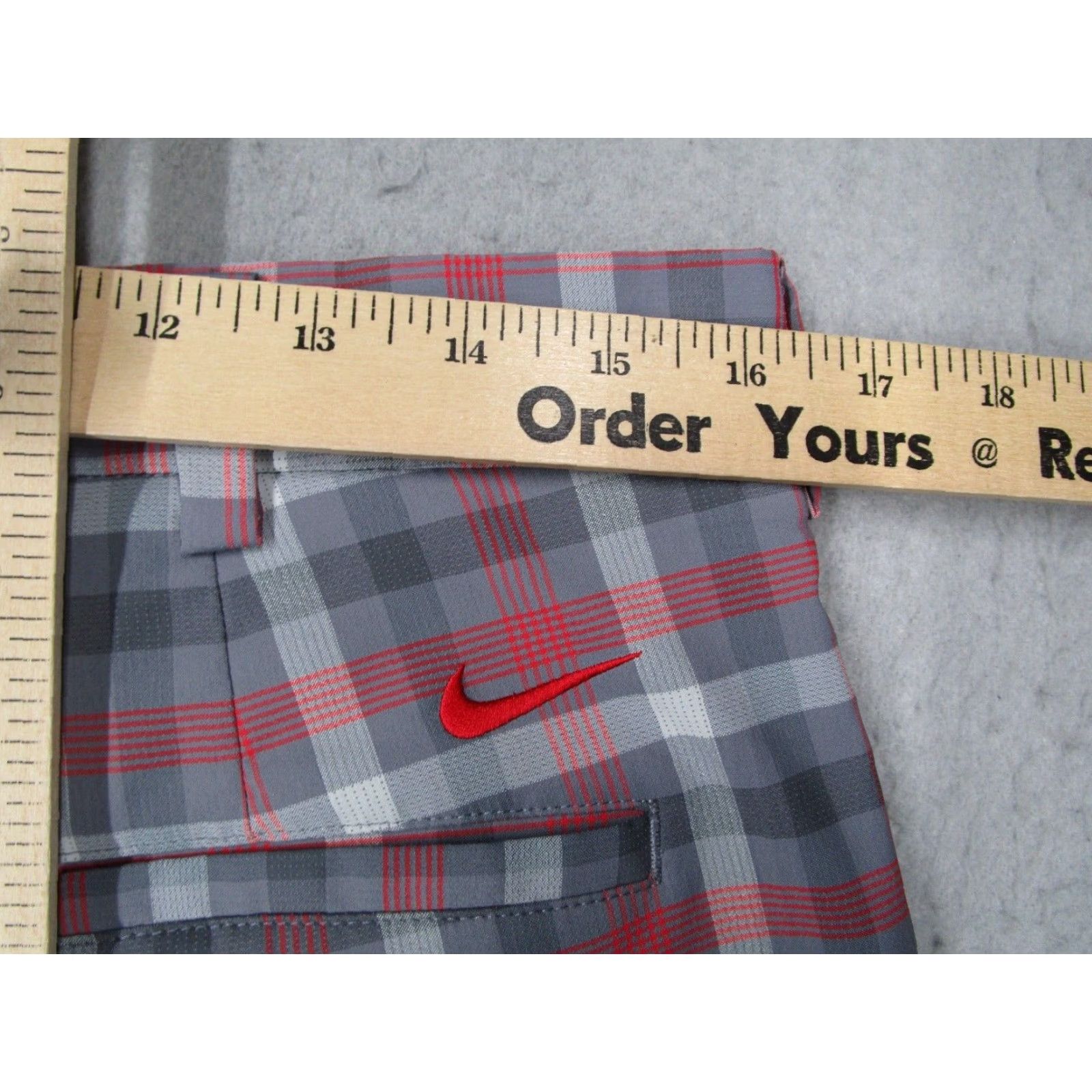 Nike Nike Dri-Fit Mens Gray Check Core golf shorts - 32, 10" inseam, Polyester Spandex, Belt Loops, Flat Front, 5-Pocket, Classic, Casual, Travel, Workwear Size US 32 / EU 48 - 7 Thumbnail