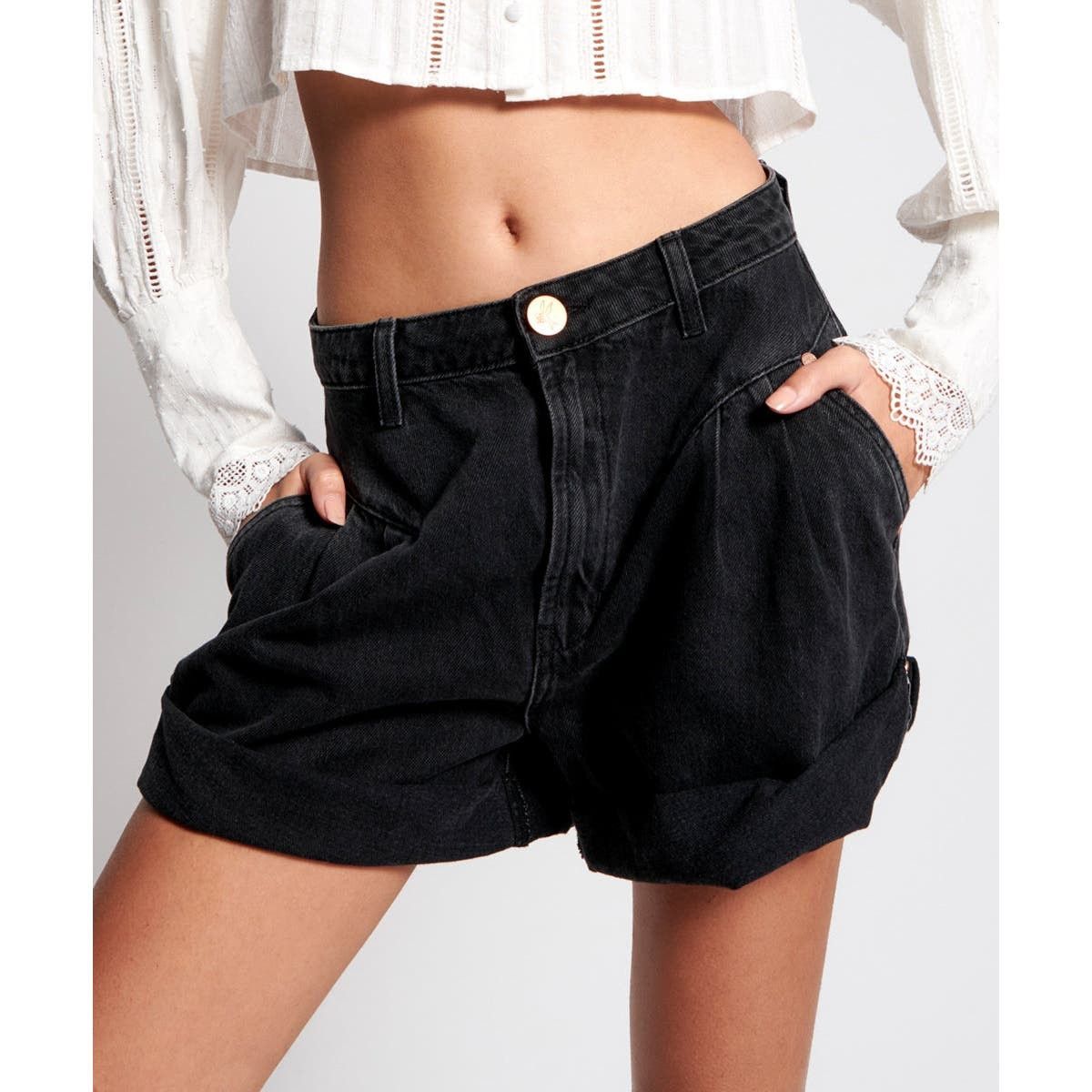 Free People New FREE PEOPLE OneTeaspoon Streetwalkers High-Waist Shorts Size 24" / US 00 / IT 34 - 2 Thumbnail