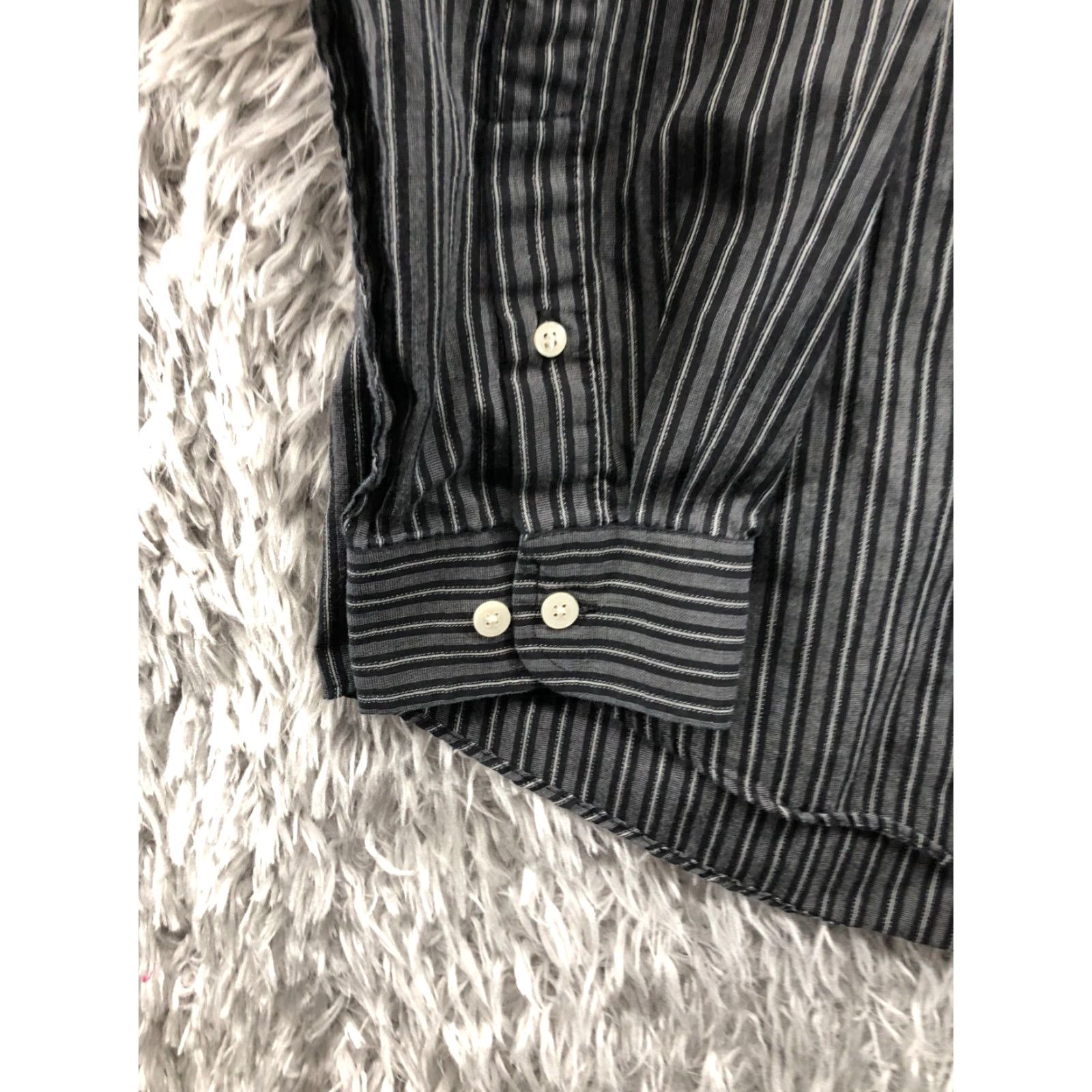Arrow VINTAGE? No—Arrow Shirt XL Mens Long Sleeve Button-Down Collar Gray Stripe Size US XL / EU 56 / 4 - 2 Thumbnail