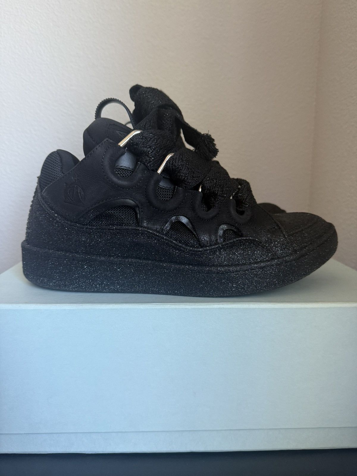 Lanvin Lanvin Curb Sneakers Black Glitter Size US 10 / EU 43 - 1 Thumbnail
