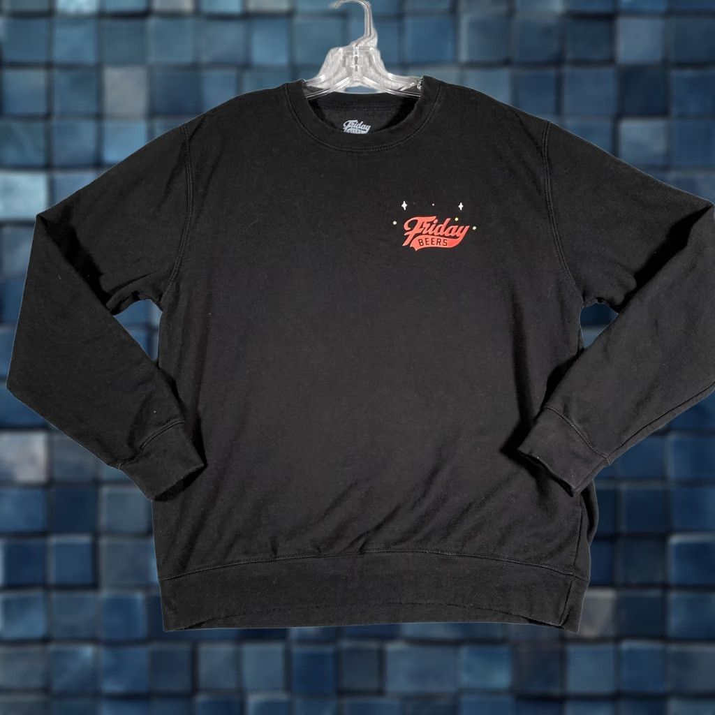 Vintage Friday Beers Sweatshirt Mens Large Black Graphic Print Christmas Stocking Holiday Crewneck Pullover Knit Fleece Size US L / EU 52-54 / 3 - 1 Thumbnail