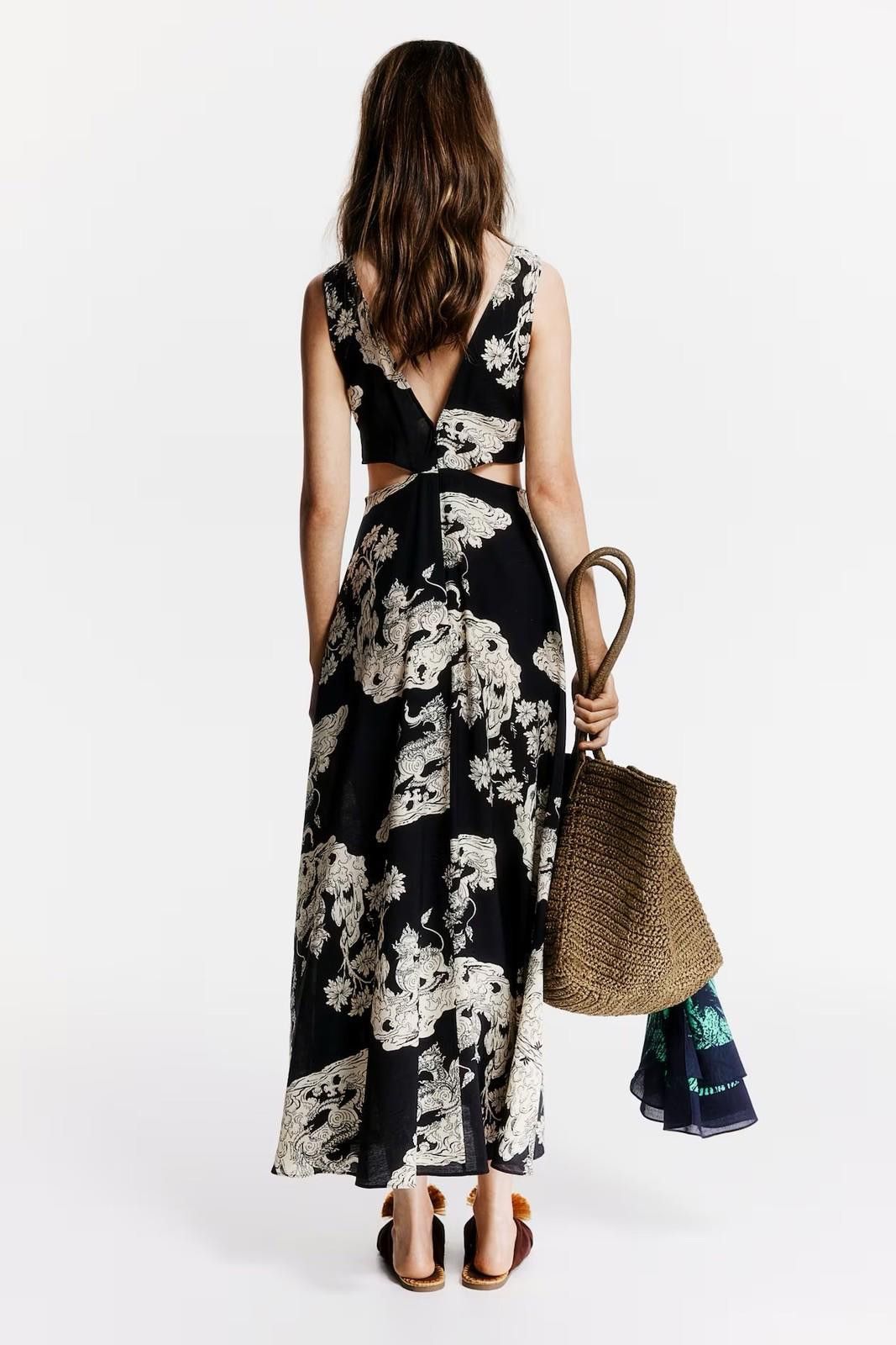 H&M new H&M THE WHITE LOTUS Twist Pattern Dress small 36 4 8 s Size S / US 4 / IT 40 - 3 Thumbnail