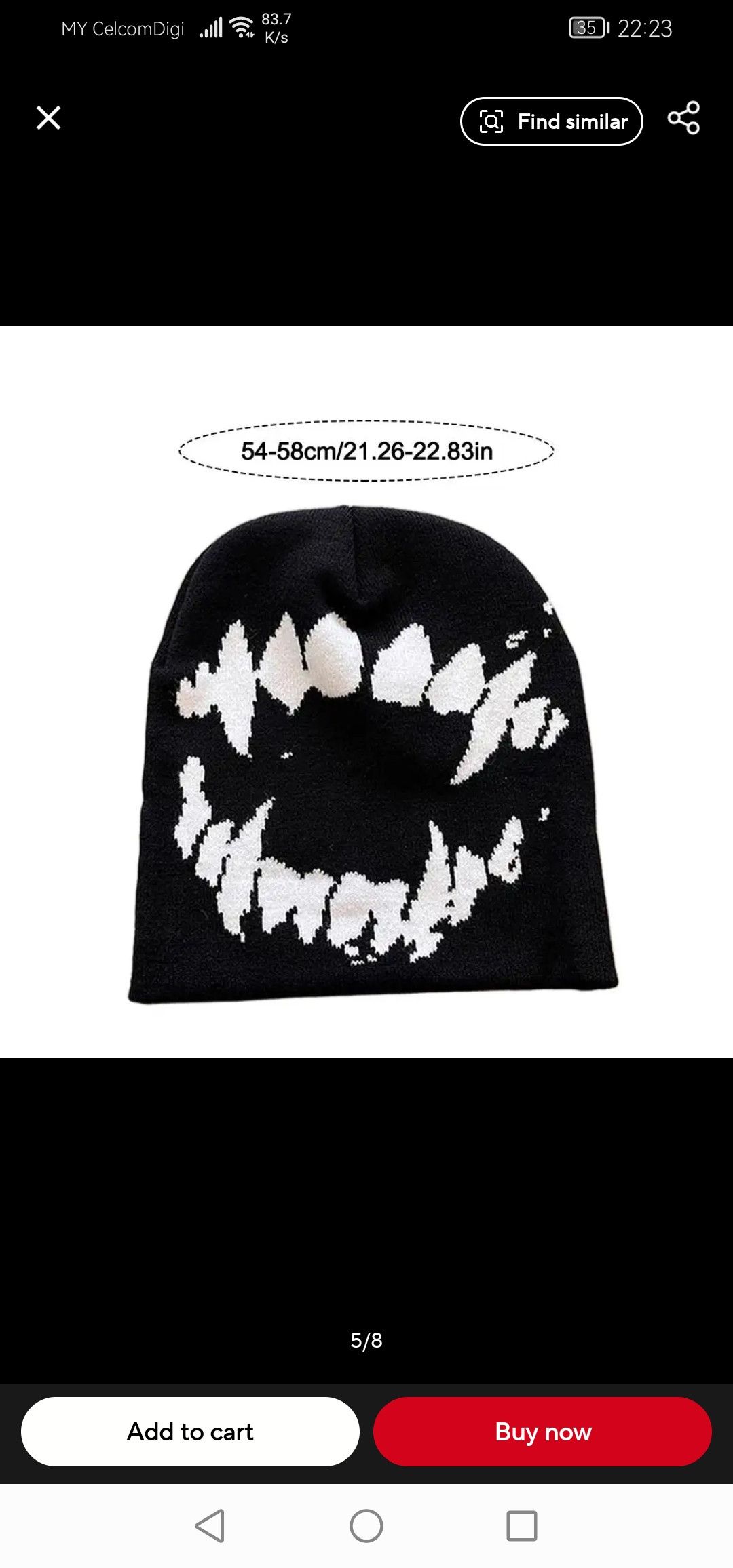 Other Beanie Goth Tooth Size ONE SIZE - 4 Thumbnail