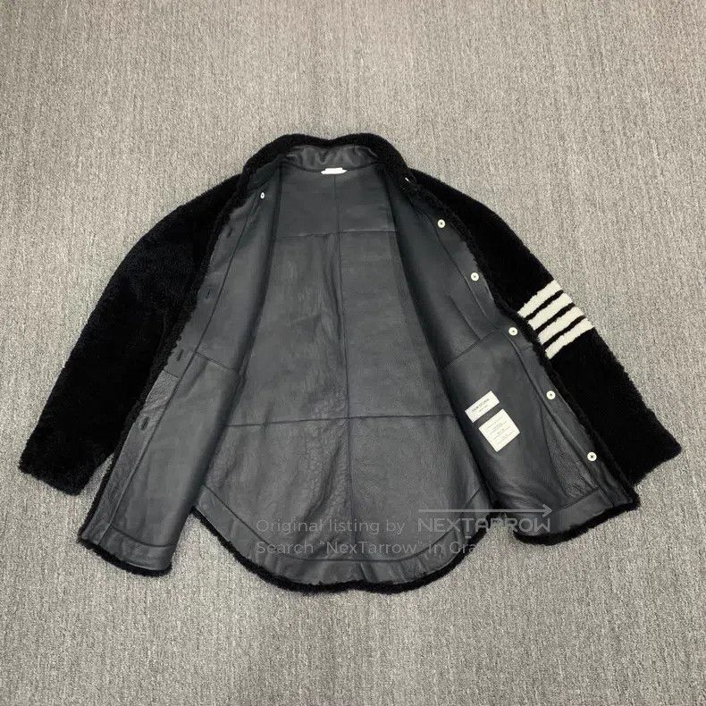 Thom Browne Thom Browne Black Leather and Fur Jacket Size US S / EU 44-46 / 1 - 8 Thumbnail