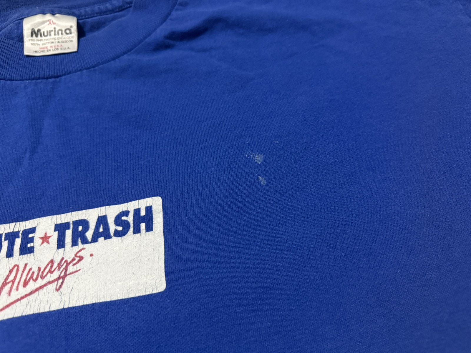 Vintage Vintage 90s White Trash Always Statement T Shirt Size US XL / EU 56 / 4 - 7 Thumbnail