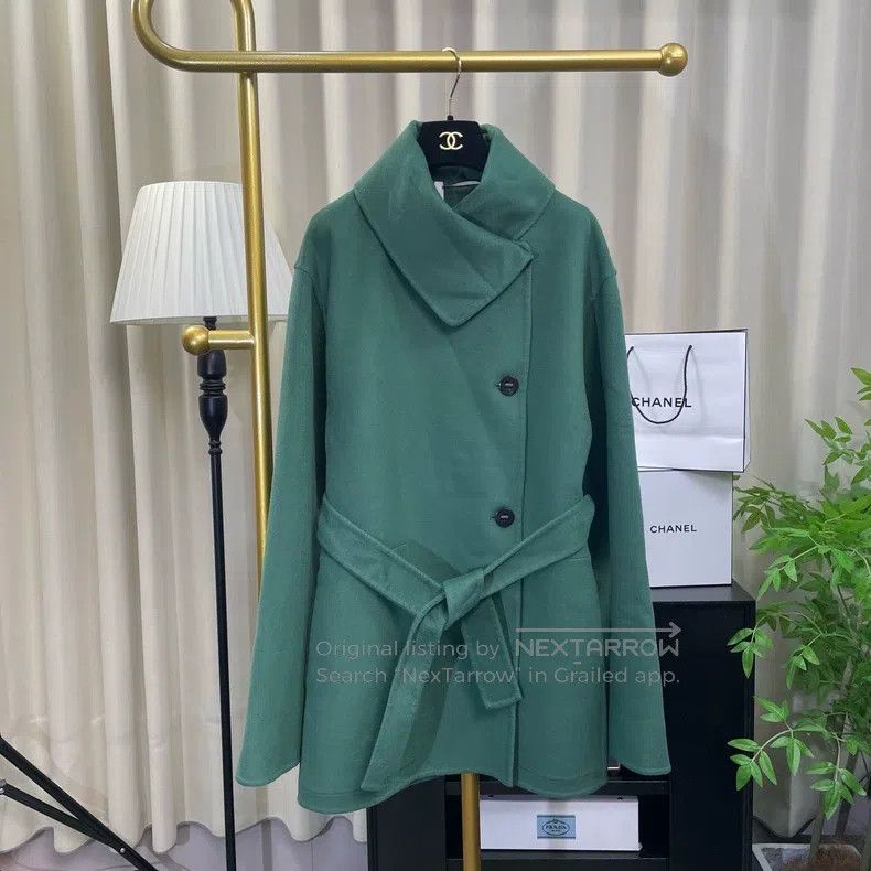 Hermes Hermes 24FW Green Cashmere Long Trench Coat Size XS / US 0-2 / IT 36-38 - 8 Thumbnail