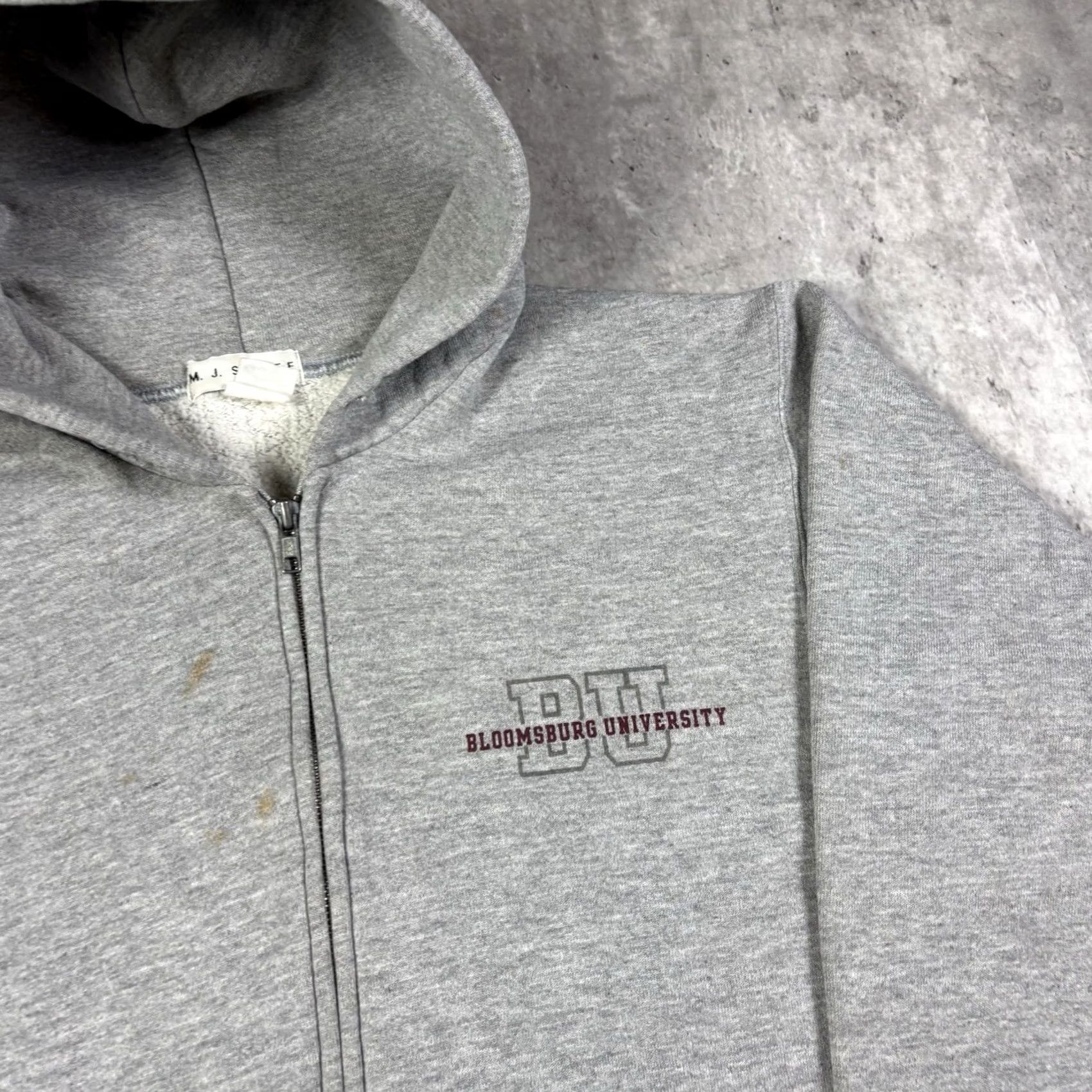 Vintage VINTAGE 90s Bloomsburg University Full Zip Hoodie Mens M Gray Graphic Print Logo Pocket Hooded University College 90s Mens Size US M / EU 48-50 / 2 - 3 Thumbnail
