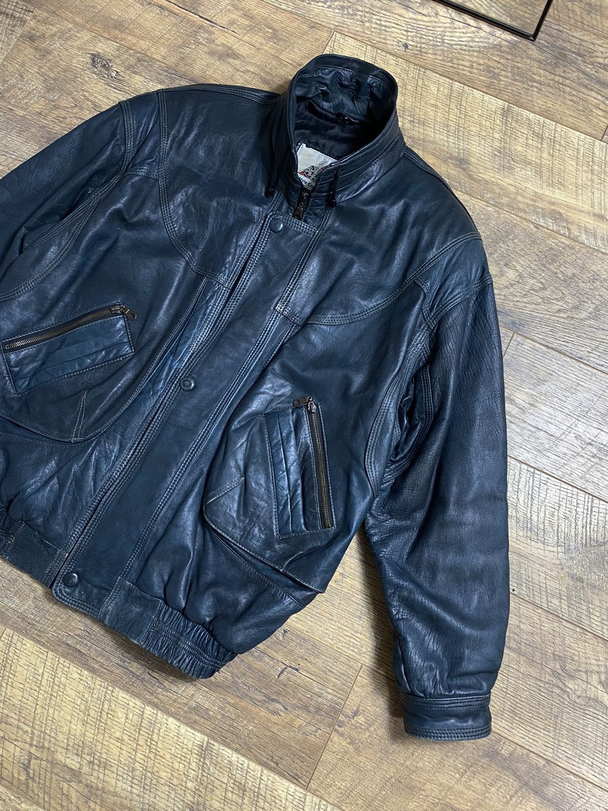 Genuine Leather Vintage Leather Bomber Jacket Forces Style Community 56 Size US XL / EU 56 / 4 - 3 Thumbnail