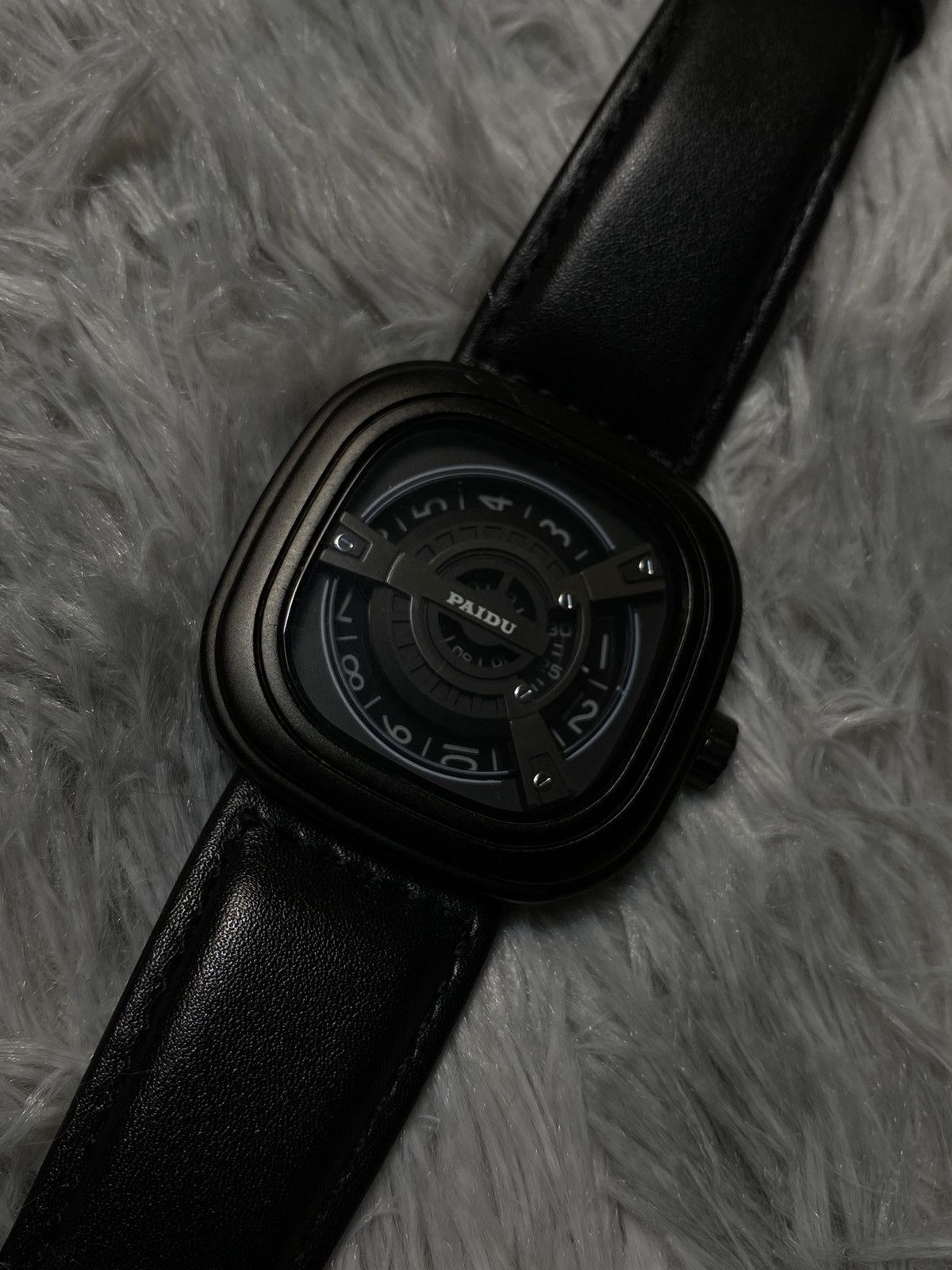 Japanese Brand Paidu Futuristic Black Watch Japanese Brand Size ONE SIZE - 8 Thumbnail