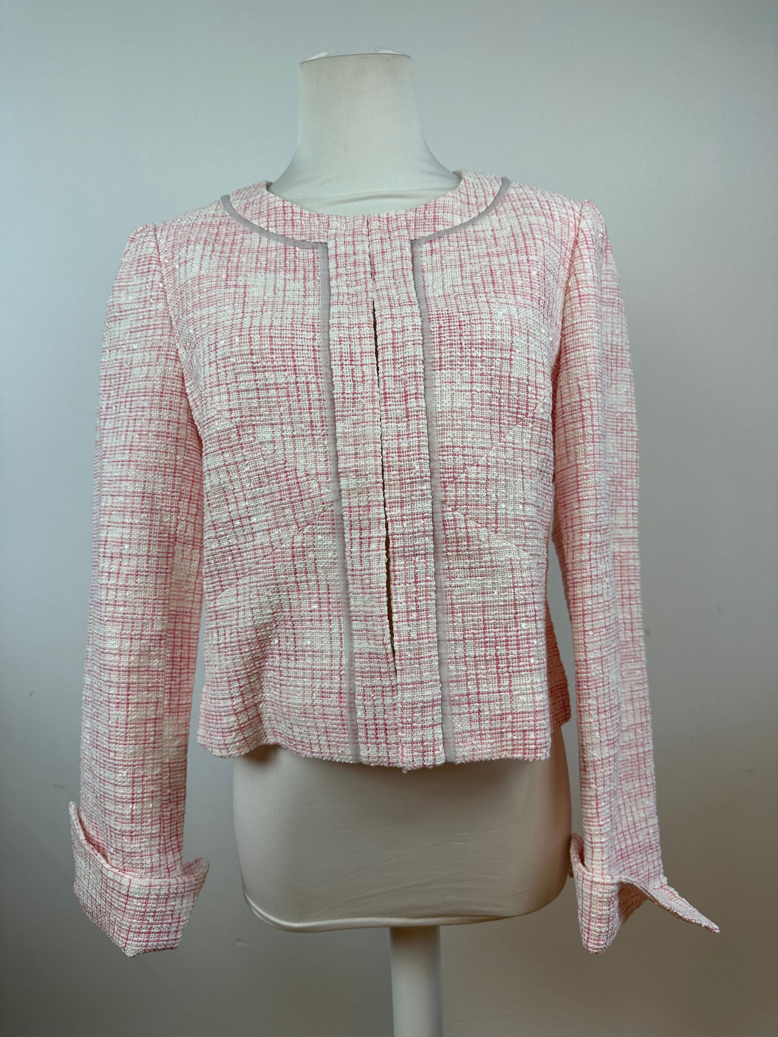 Courreges Vintage Checked Short Coat Pink White L Size L / US 10 / IT 46 - 1 Thumbnail