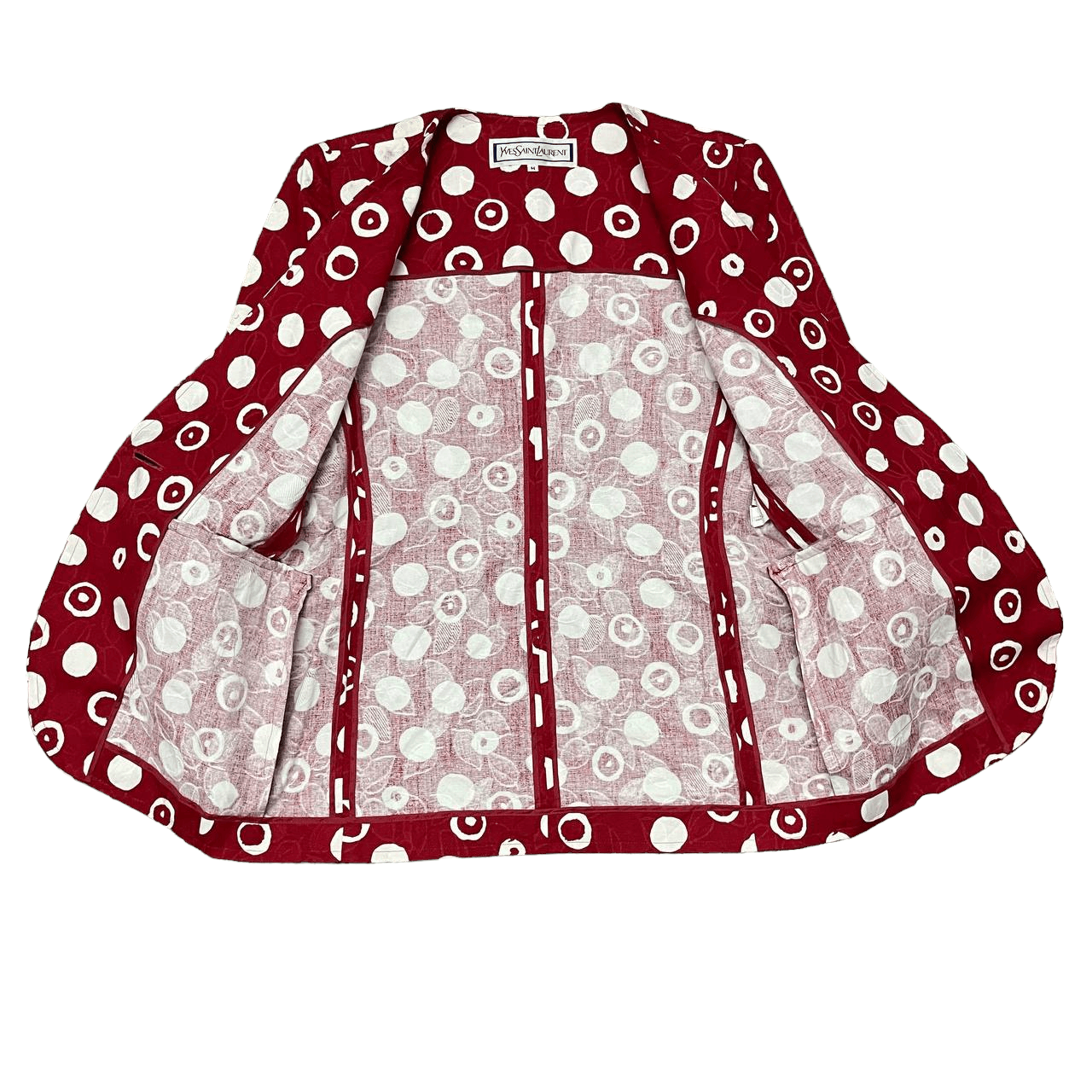 Yves Saint Laurent Vintage YSL Yves Saint Laurent Polka Dot Jacket Red Size M / US 6-8 / IT 42-44 - 7 Thumbnail
