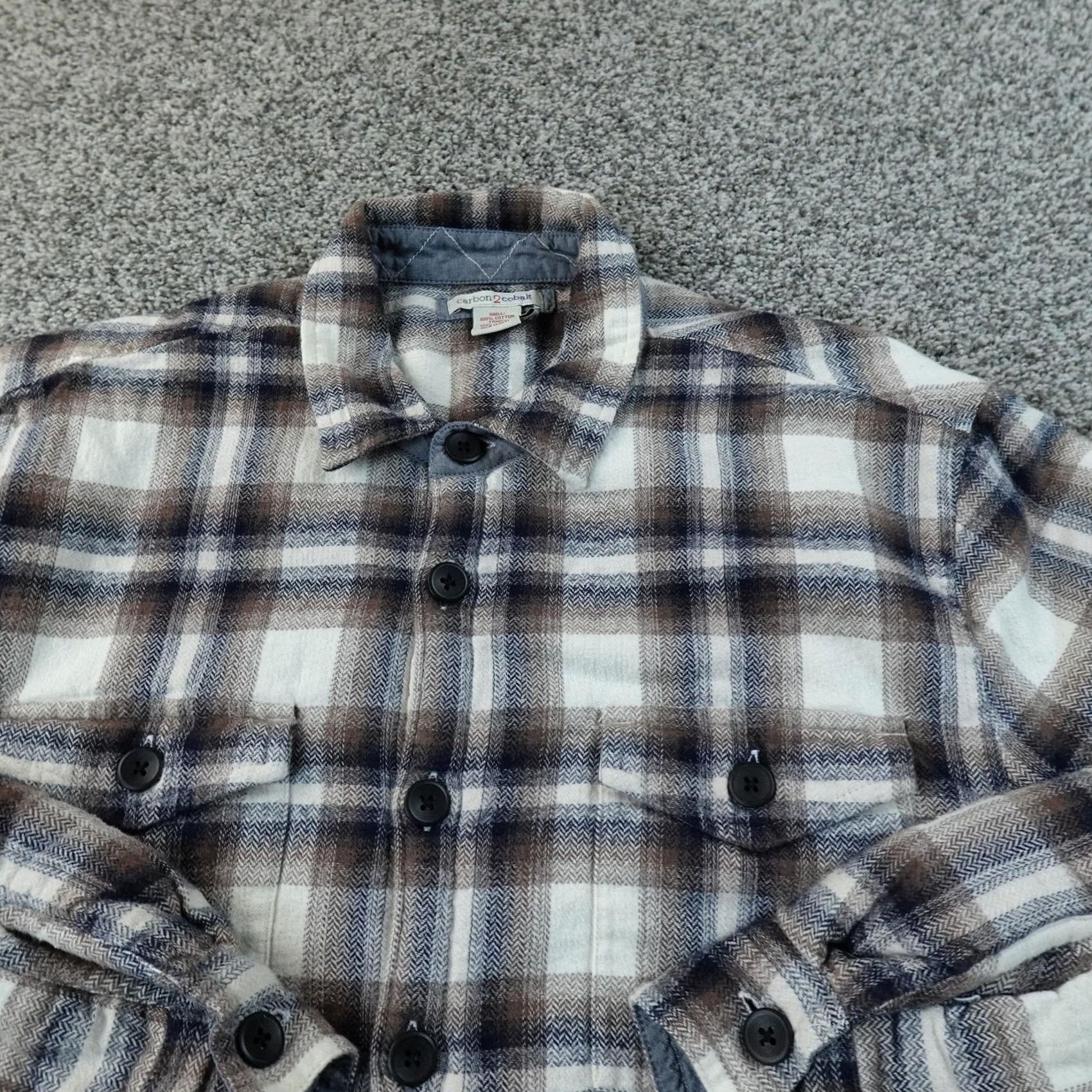 Carbon2Cobalt carbon2cobalt Jacket Mens L Brown Plaid Flannel Sherpa Lined Shirt Coat Outdoor Size US L / EU 52-54 / 3 - 3 Thumbnail