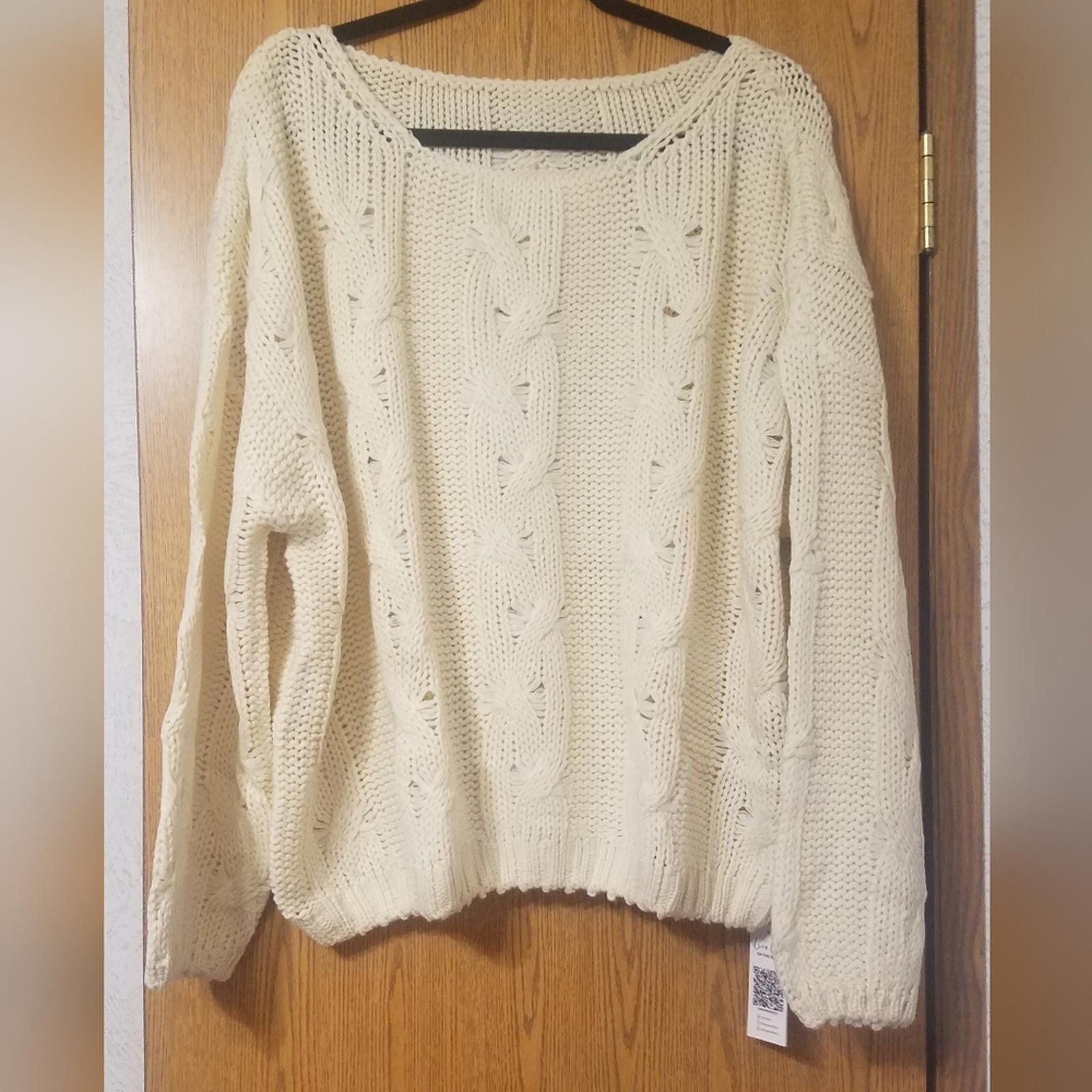 Designer NWT Cupshe Cream Knit Sweater XL Size XL / US 12-14 / IT 48-50 - 1 Thumbnail