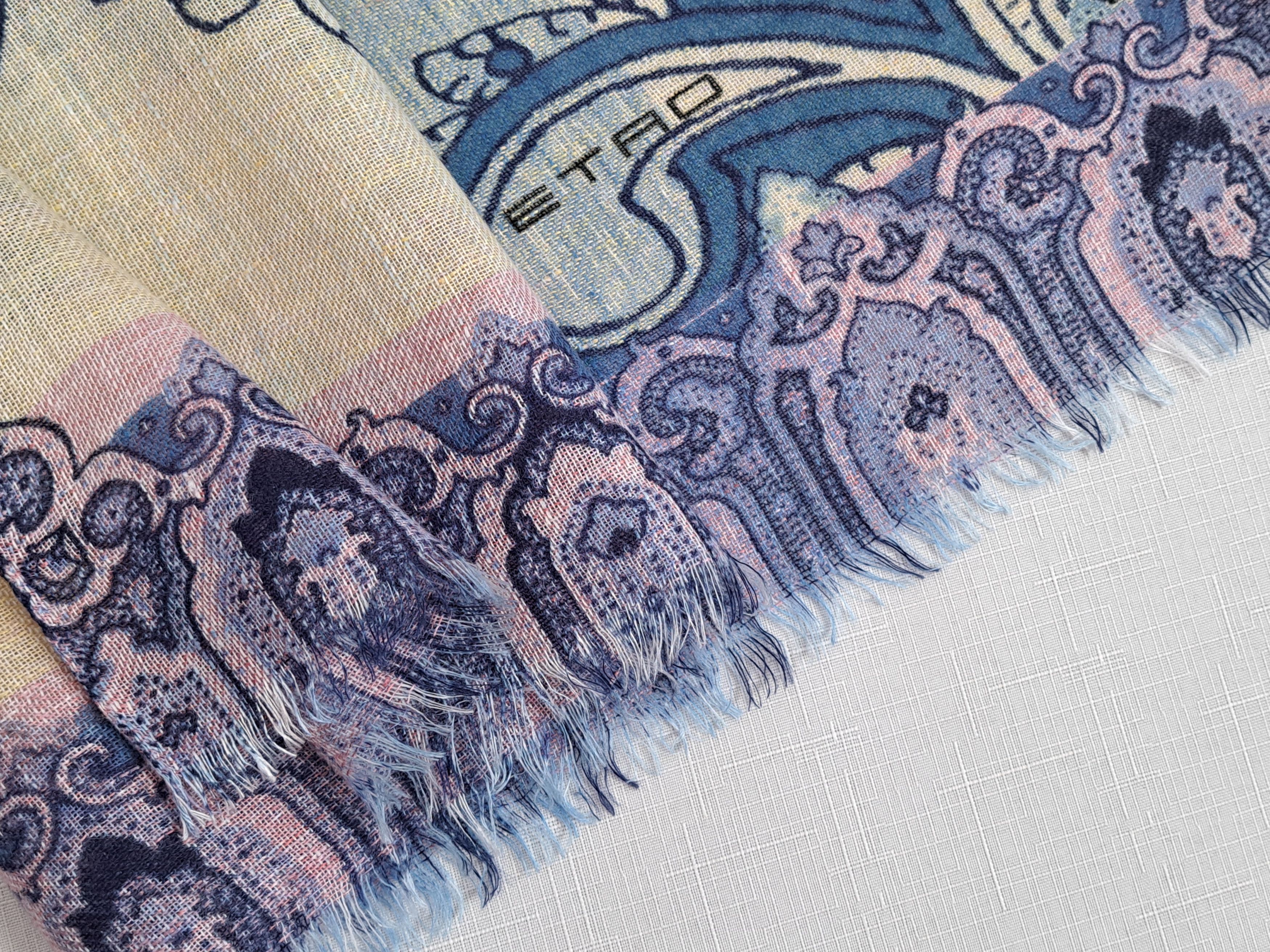 Etro ETRO linen large paisley scarf. Made in Italy. Size ONE SIZE - 15 Thumbnail