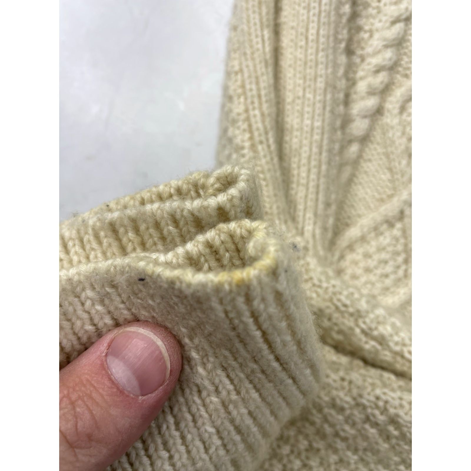Polo Ralph Lauren VINTAGE Polo Ralph Lauren Sweater Womens Small Ivory Cable Knit Fisherman Aran Pullover Size S / US 4 / IT 40 - 8 Thumbnail