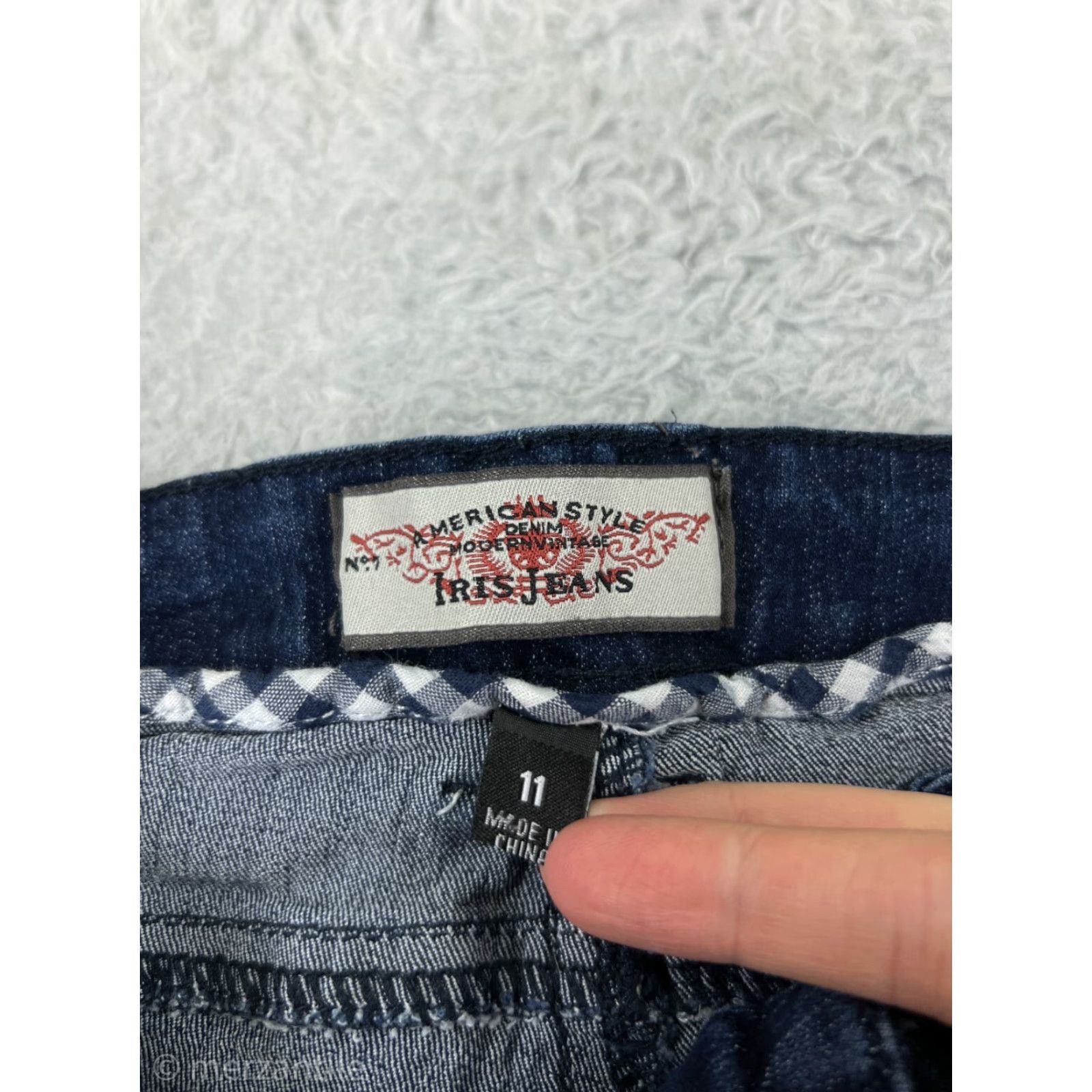 Denime VINTAGE American Style Jeans Skinny Pants Womens 11 Dark Wash Blue Denim Stretch Size 32" / US 10 / IT 46 - 4 Thumbnail