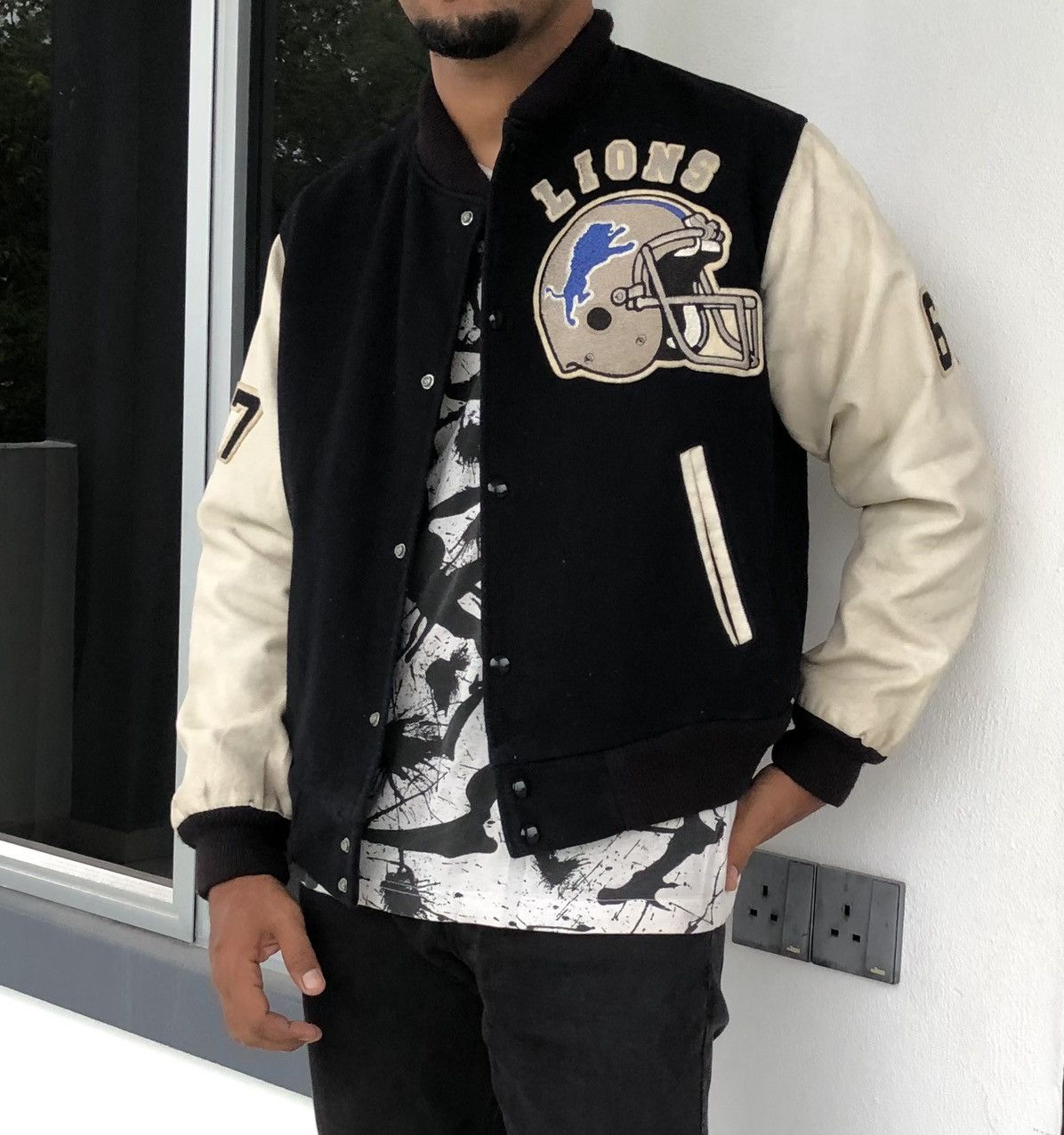 Chalk Line Vintage 80s Chalk Line Wool Leather Varsity Jacket Size US M / EU 48-50 / 2 - 6 Thumbnail