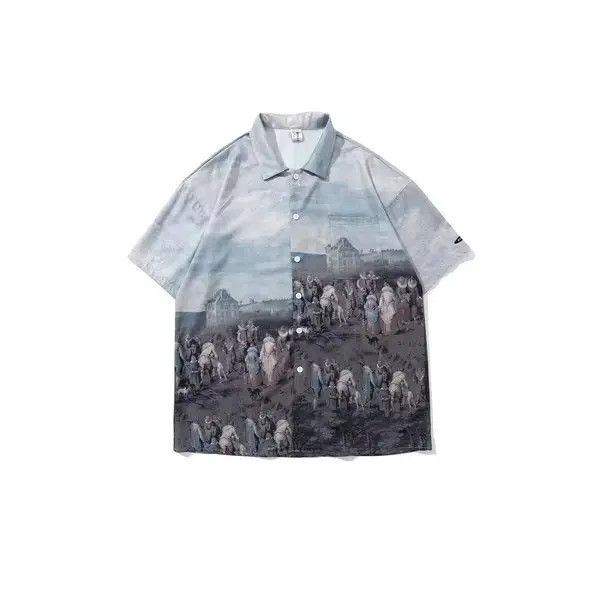 Japanese Brand Painting Print Graphic Short Sleeve Shirt Size US XL / EU 56 / 4 - 3 Thumbnail