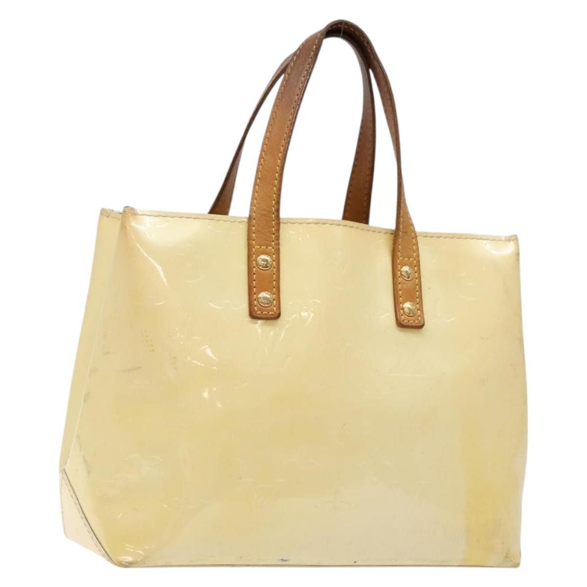 LOUIS VUITTON Monogram Vernis Reade PM Hand Bag Perle M91336
