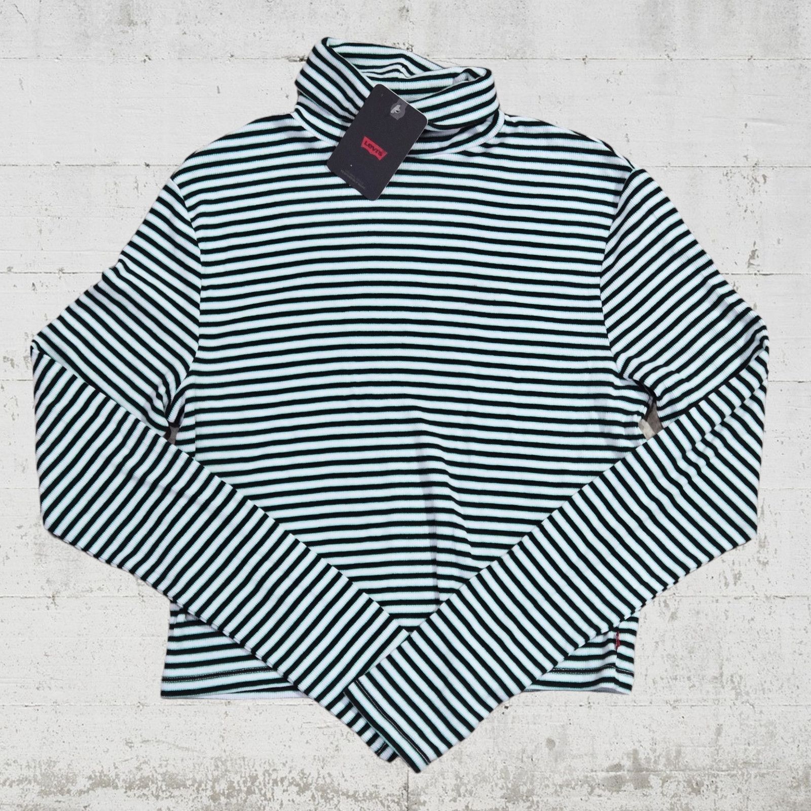Levi's Levi's Striped Rib Knit Turtleneck Crop Top Small Y2K NWT Size S / US 4 / IT 40 - 8 Thumbnail