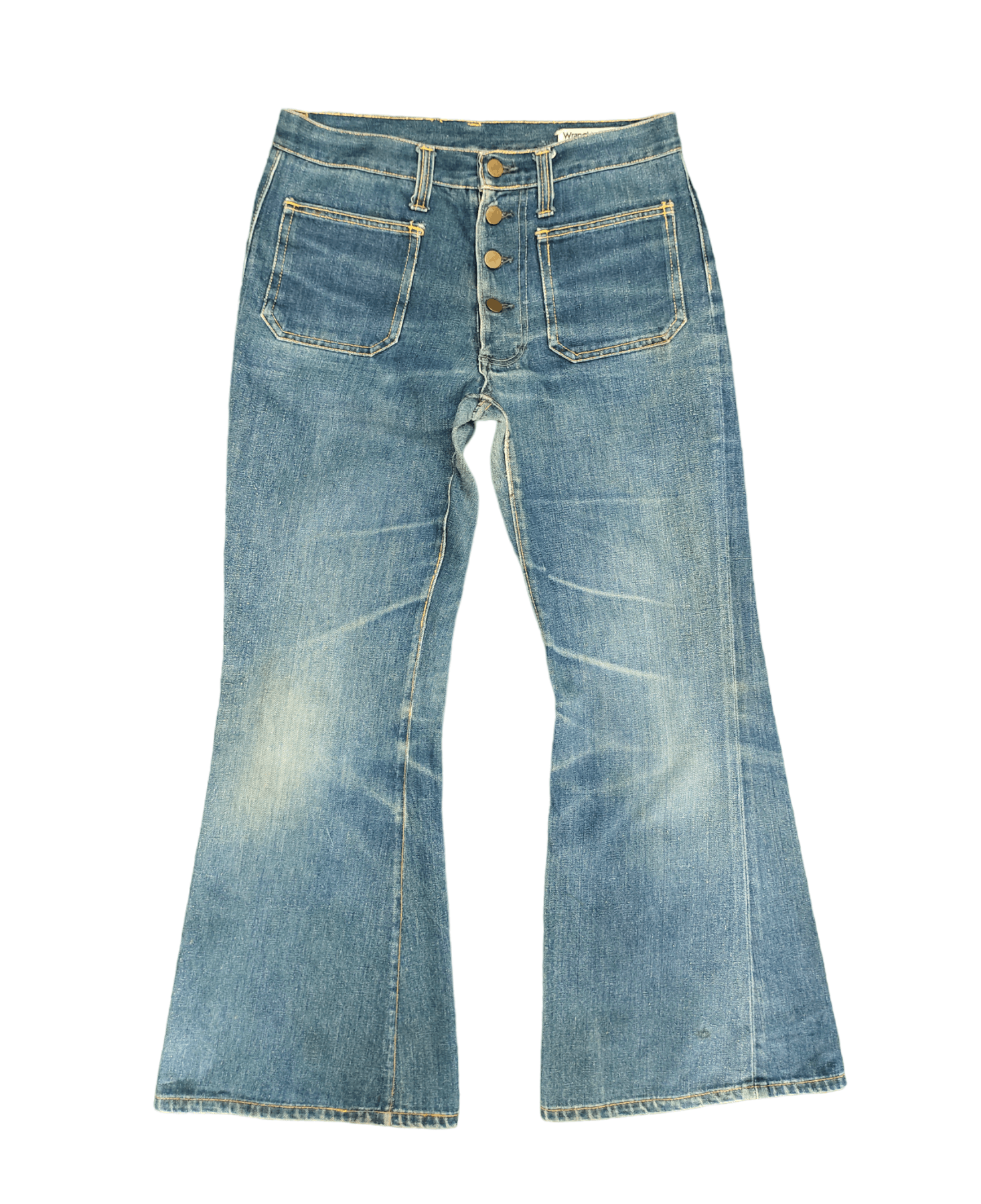 If Six Was Nine Flare Jeans 80s Wrangler Denim Boot Cut Bell Bottom Size US 30 / EU 46 - 2 Thumbnail