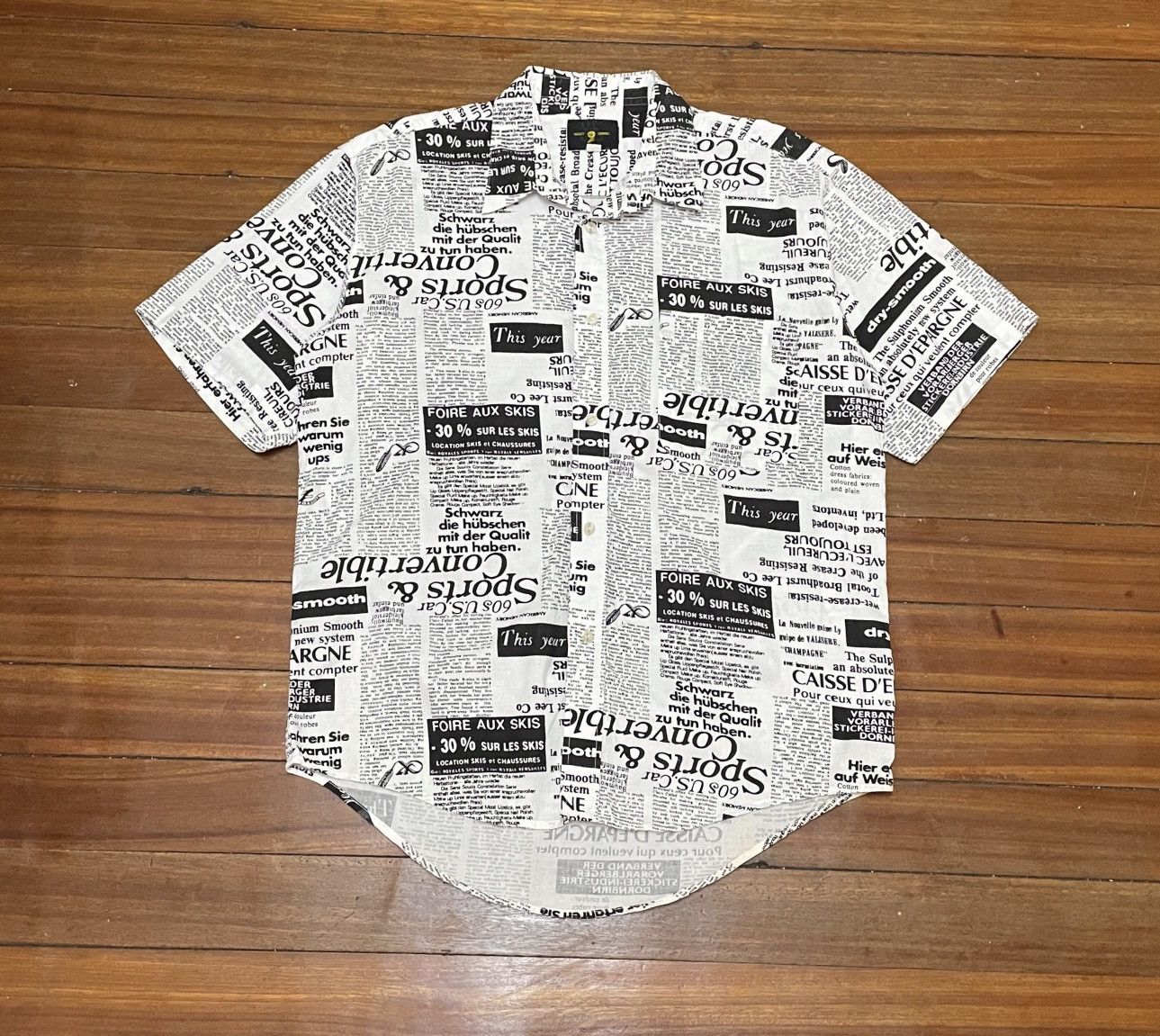Japanese Brand × Vintage Vintage Highest Garment News Paper Full Print Shirt 1990s Size US L / EU 52-54 / 3 - 1 Thumbnail