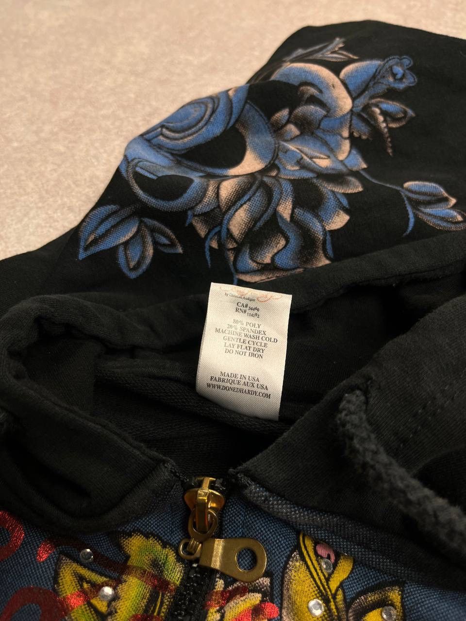 Ed Hardy × Vintage QUICK SALE⚡️VINTAGE ED HARDY TATOO STYLE BOXY ZIP HOODIE Y2K Size XL / US 12-14 / IT 48-50 - 8 Thumbnail