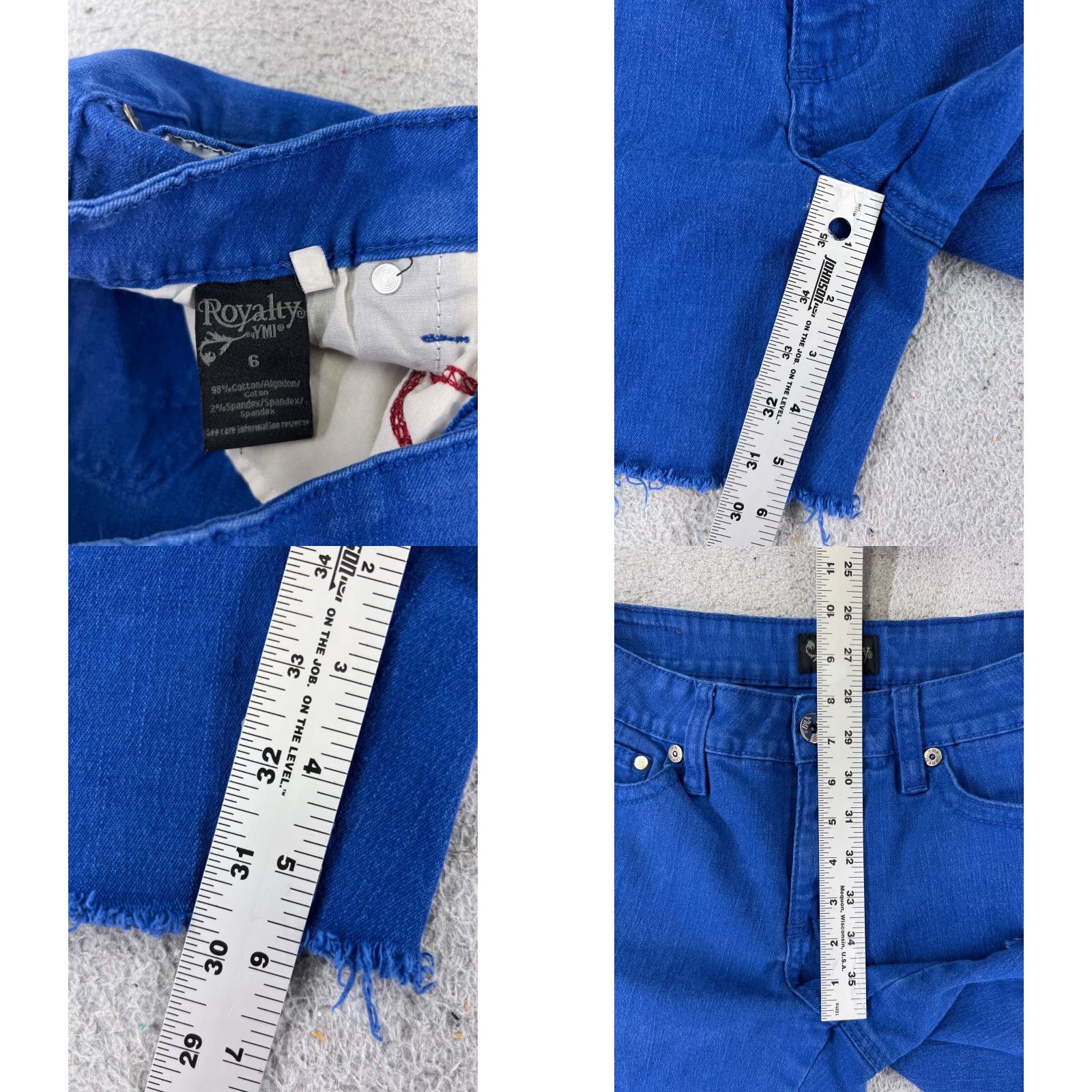 Vintage YMI Shorts Womens 6 Denim Blue Cut-Off Low Rise 28x6 Cotton Blend 6 Regular 28 Blue Size 28" / US 6 / IT 42 - 8 Thumbnail