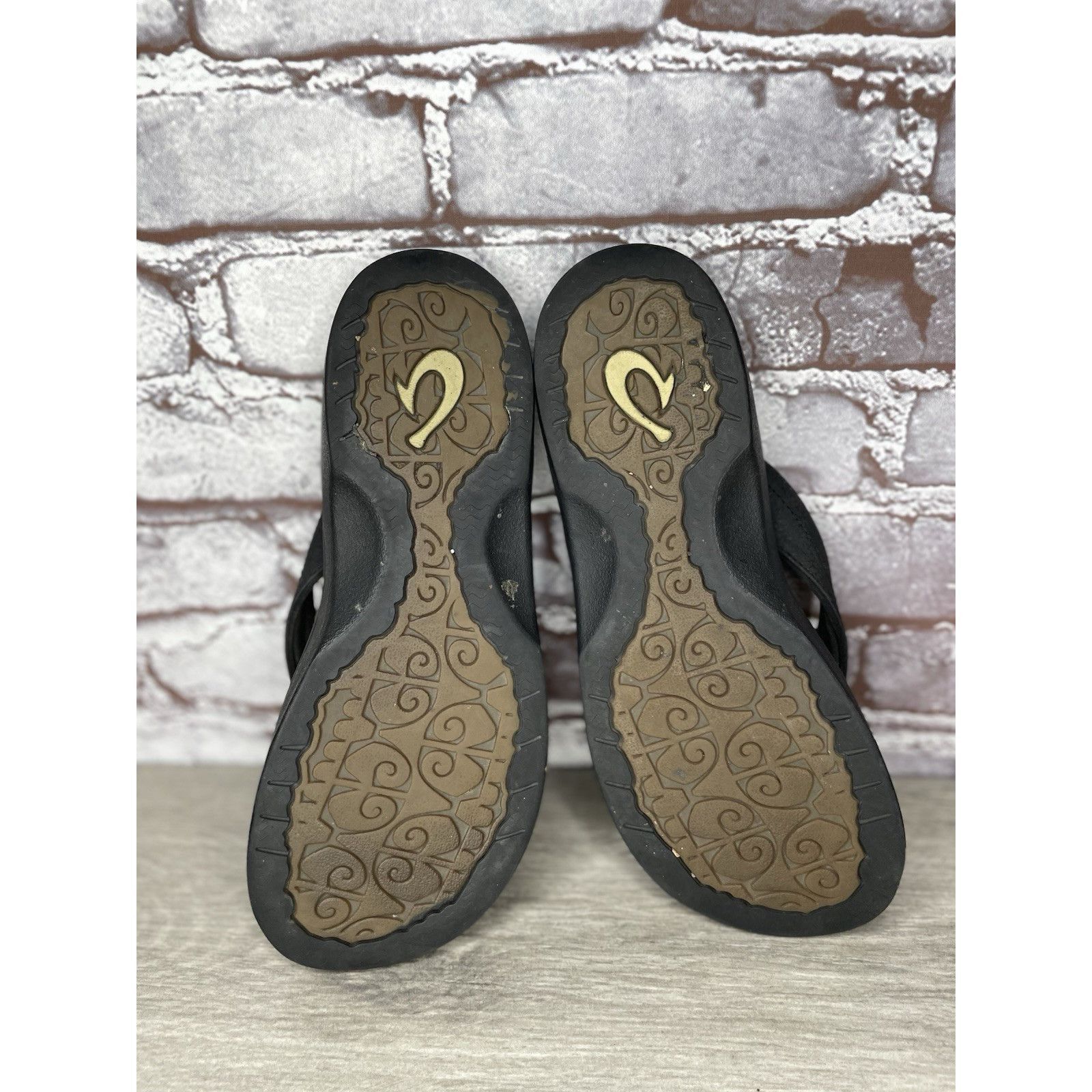 Olukai Olukai Ohana Black Synthetic Flip Flop Thong Beach Sandals W Size US 8 / IT 38 - 22 Thumbnail