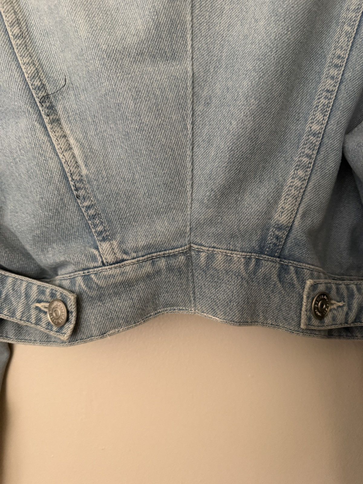 Ganni Ganni Light Blue Denim Jacket with White Fringe Size S / US 4 / IT 40 - 4 Thumbnail