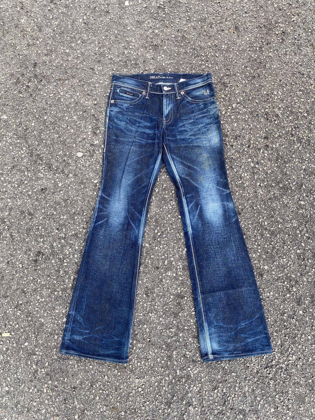 If Six Was Nine × Japanese Brand × Tornado Mart Delay By Ufin & Sons Blue Washed Flare Denim Size US 32 / EU 48 - 1 Thumbnail