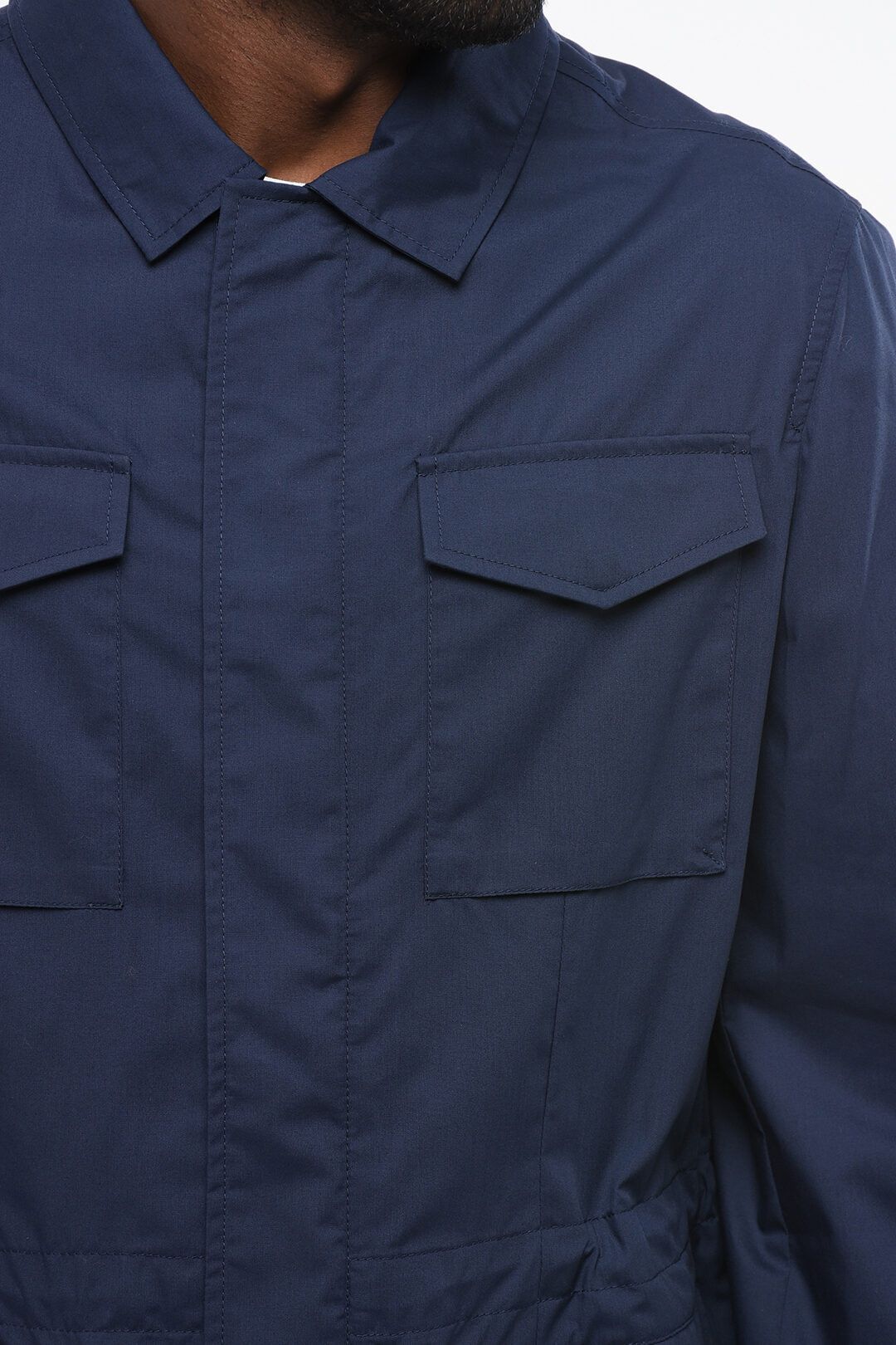 Brunello Cucinelli og1mm0725 Cotton Blend Waterproof Overshirt in Blue Size US XXL / EU 58 / 5 - 3 Thumbnail