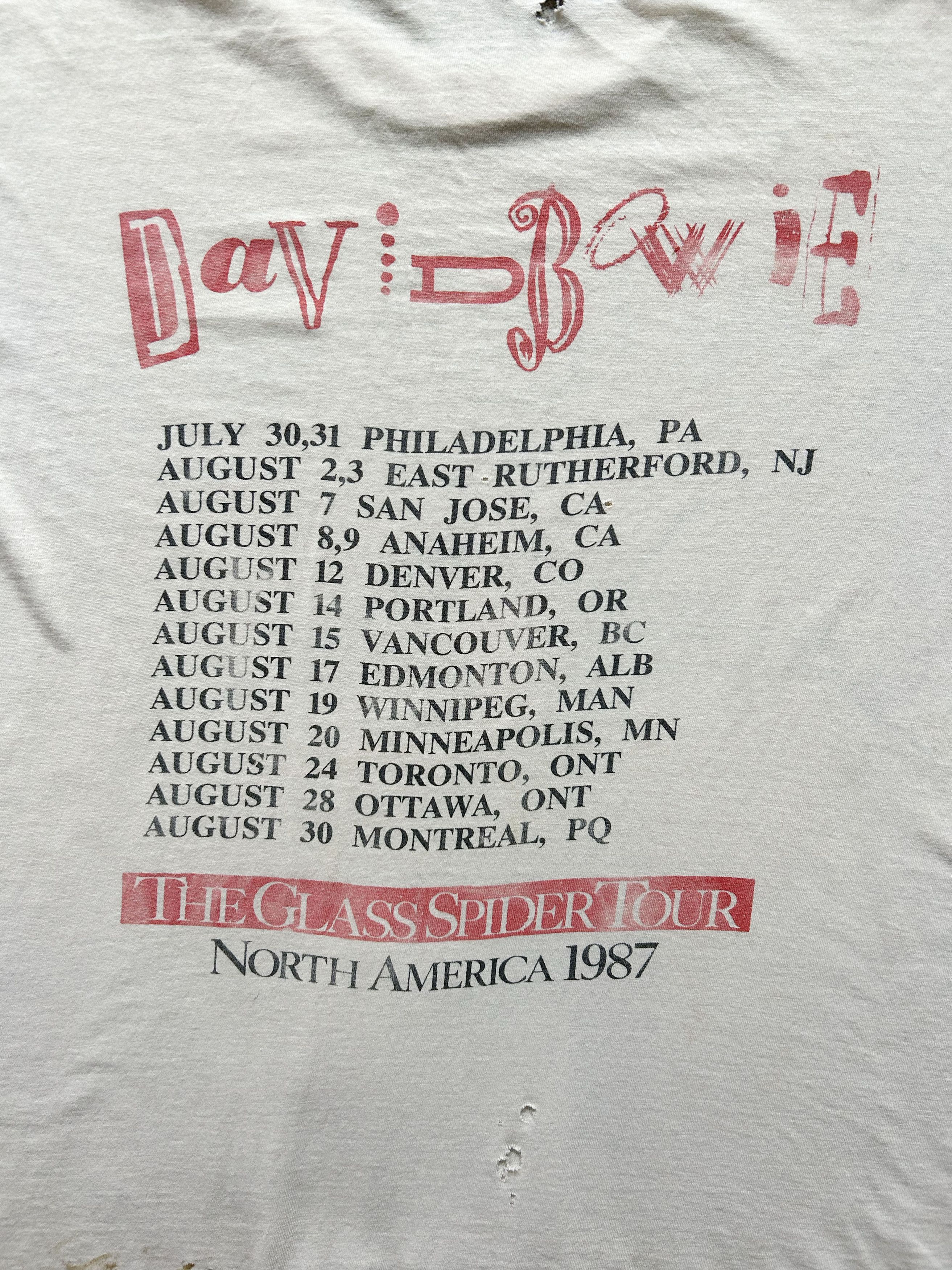 Band Tees David Bowie The Glass Spider Tour 1987 *Collector's Item* Size US M / EU 48-50 / 2 - 7 Thumbnail