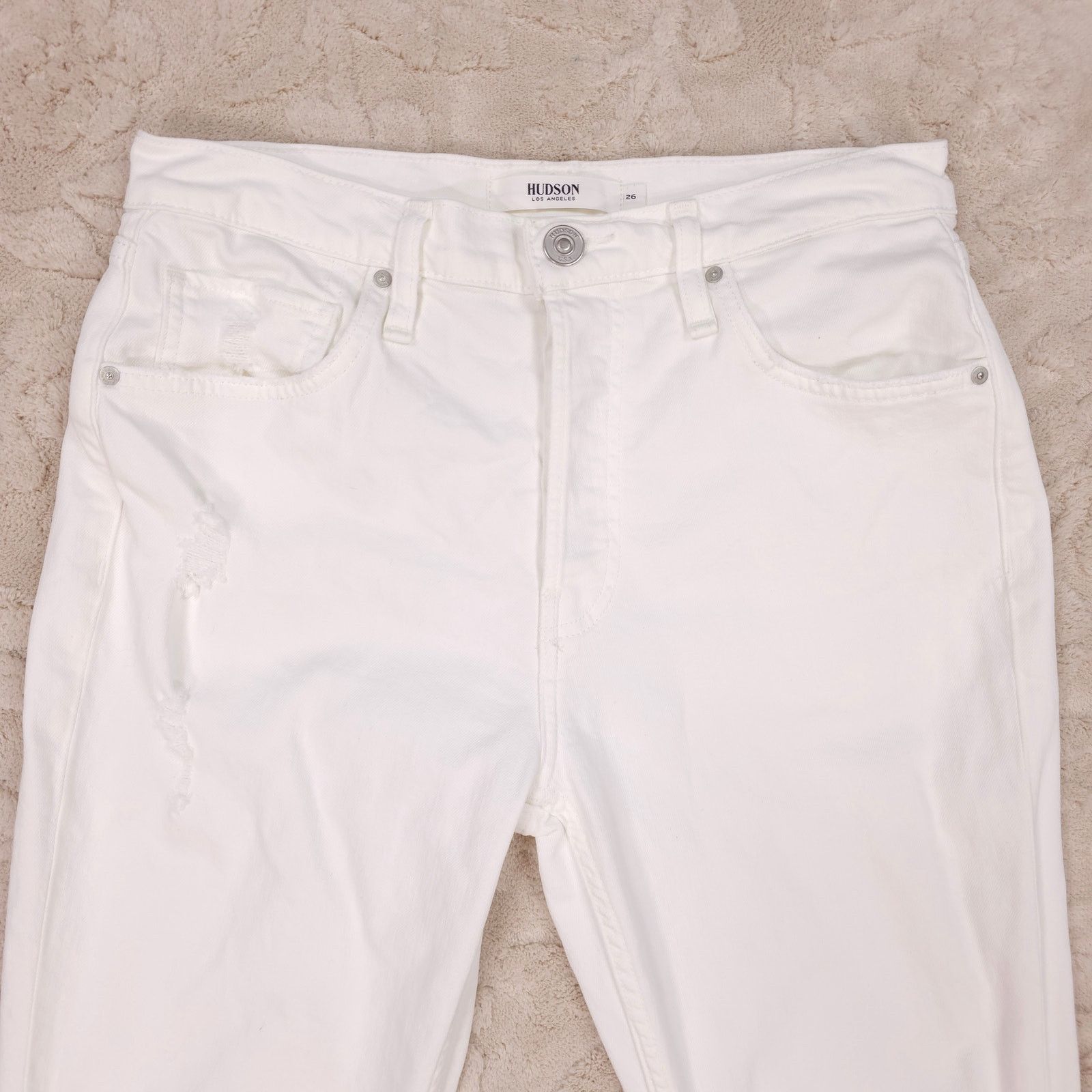 Hudson Hudson Thalia 90's Loose Fit Jean White Sz 26 Size 26" / US 2 / IT 38 - 3 Thumbnail