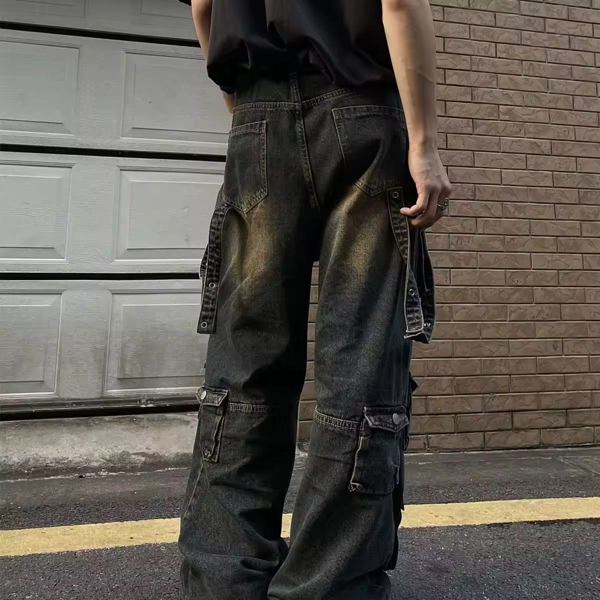 Jean × Vintage Straight Tube Washed Jeans Size US 30 / EU 46 - 3 Thumbnail