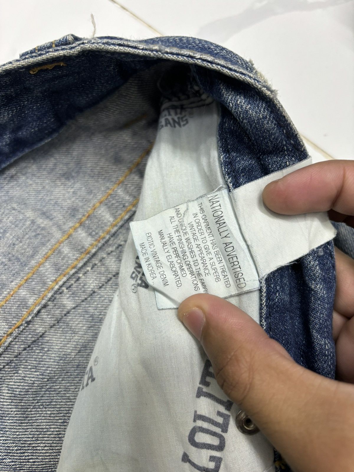 Japanese Brand × Tornado Mart Baggy Jeans Cropped Lolita Yoshitomo Nara Distressed Denim Size US 35 - 11 Thumbnail