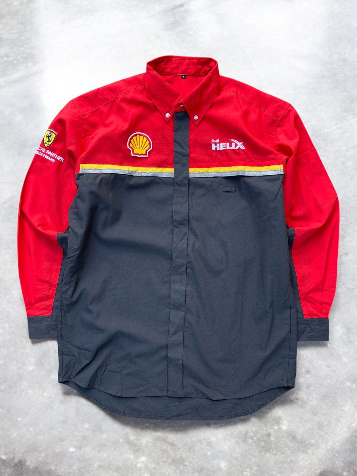 Ferrari × Sports Specialties 🔥Vintage Shell x Ferrari Workshirt Button Ups Size US L / EU 52-54 / 3 - 1 Thumbnail