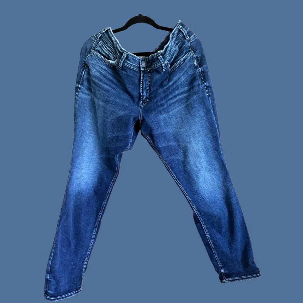 Silver Jeans Co. Silver Jeans Sam Relaxed Straight Leg Jeans Womens 18/29 Blue Denim Mom Core Weekend Size 40" / US 18 - 1 Thumbnail