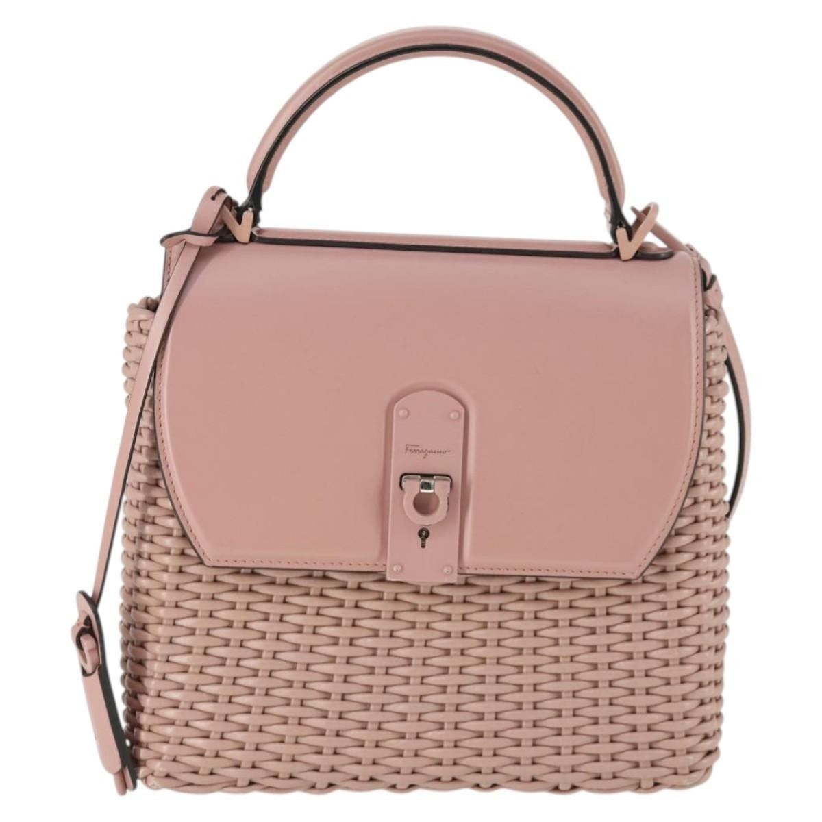 Salvatore Ferragamo Salvatore Ferragamo Boxyz Top Handle Woven Leather Size ONE SIZE - 1 Thumbnail