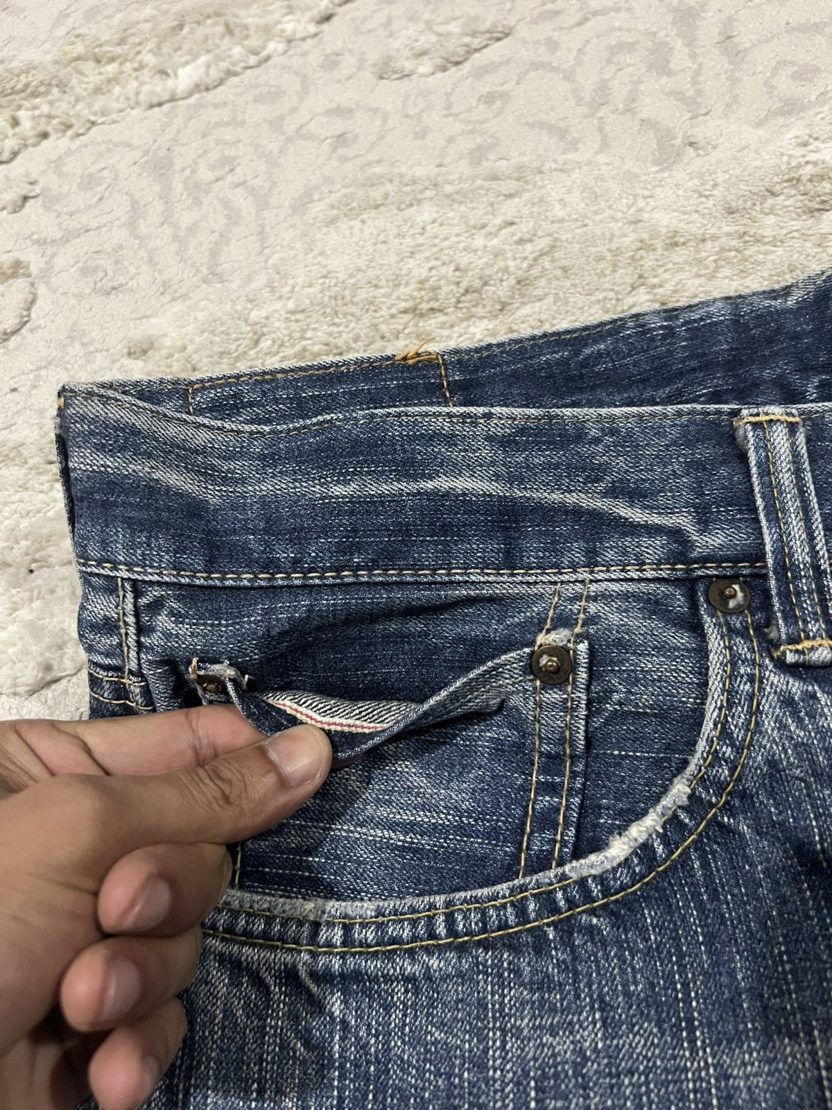 Samurai Jeans ED-80 Nihon Men Selvaged 13.5oz Organic Mud Wash Dirty Denim Size US 36 / EU 52 - 5 Thumbnail