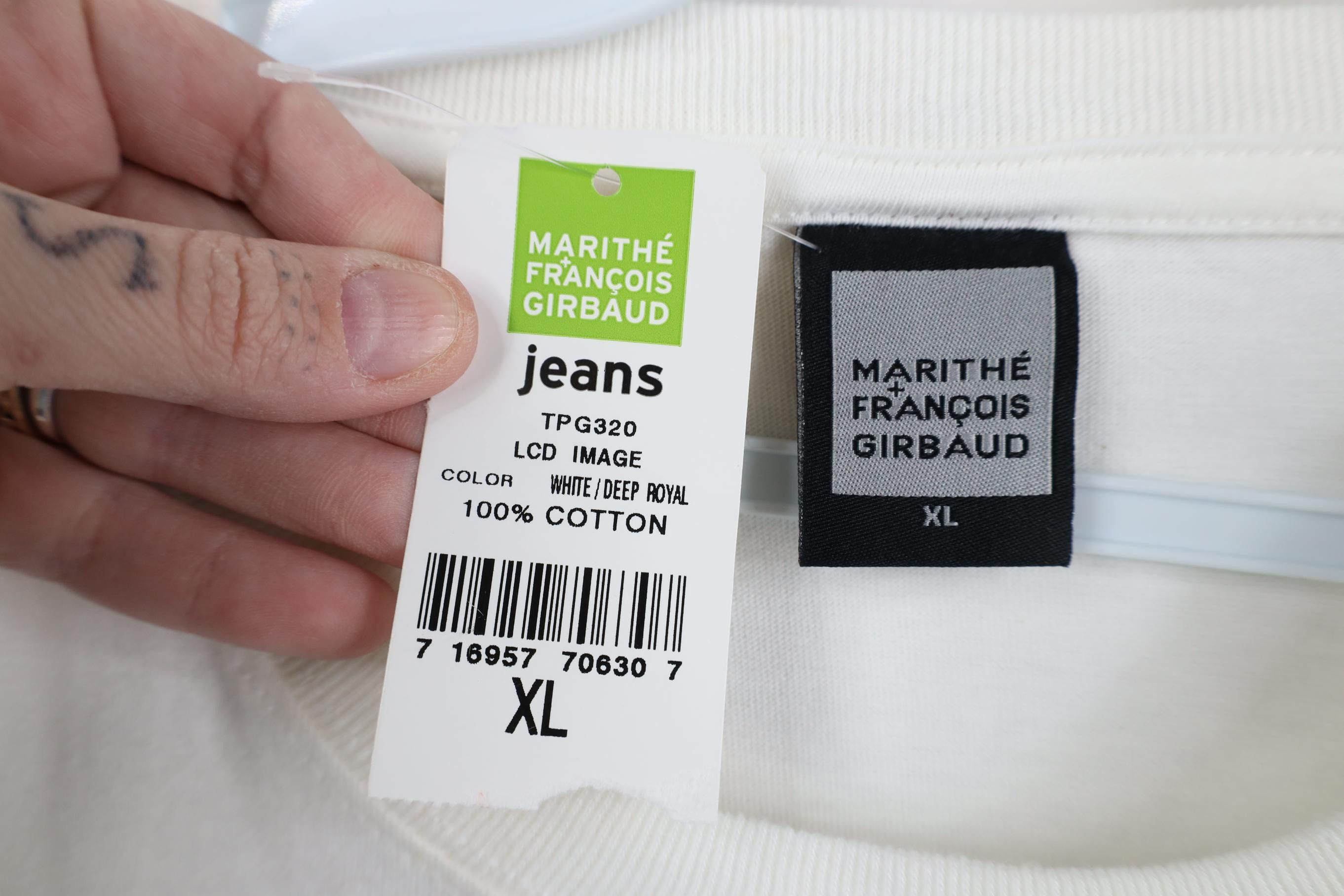 Marithe + Francois Girbaud Deadstock Vintage 90s Marithe Francois Girbaud T-Shirt White Size US XL / EU 56 / 4 - 8 Thumbnail
