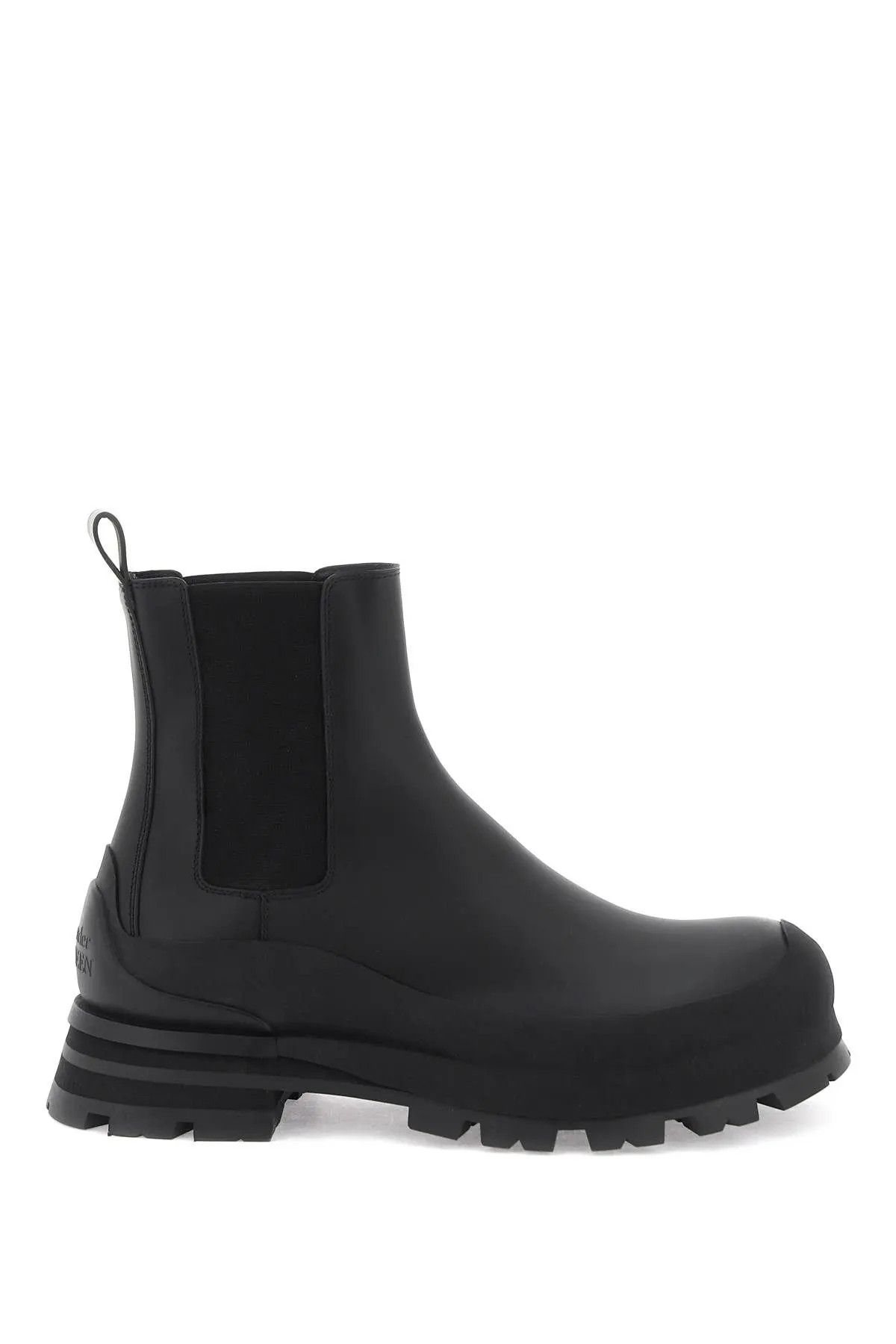 image of Alexander Mcqueen O1S22I1N1223 Leather Chelsea Ankle Boots In Black, Men's (Size 7)