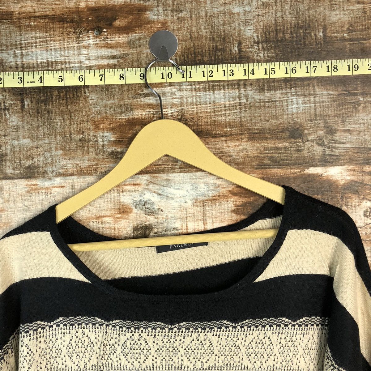 Japanese Brand Oversized Page Boy Stripe Brown Knitwear #A965 Size XL / US 12-14 / IT 48-50 - 4 Thumbnail
