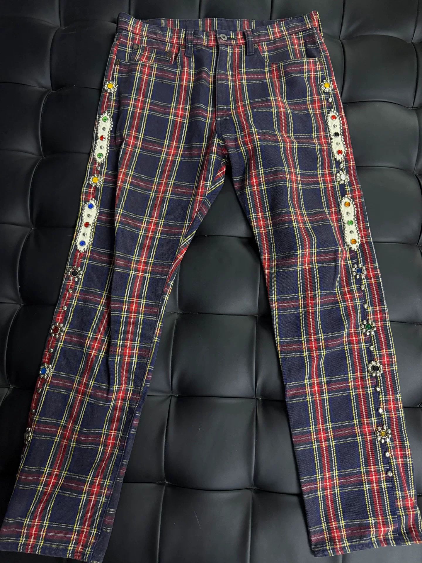 Kapital Kapital Red Checkered Gemstone Pants Size US 34 / EU 50 - 1 Thumbnail