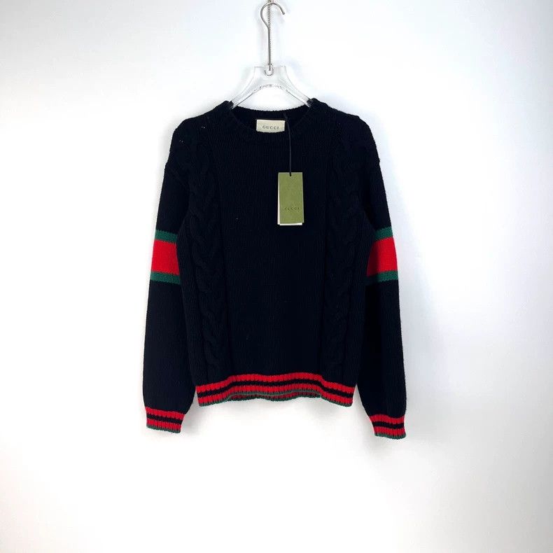 Gucci Gucci Black classic red and green contrast wool sweater 250 Size US XS / EU 42 / 0 - 3 Thumbnail