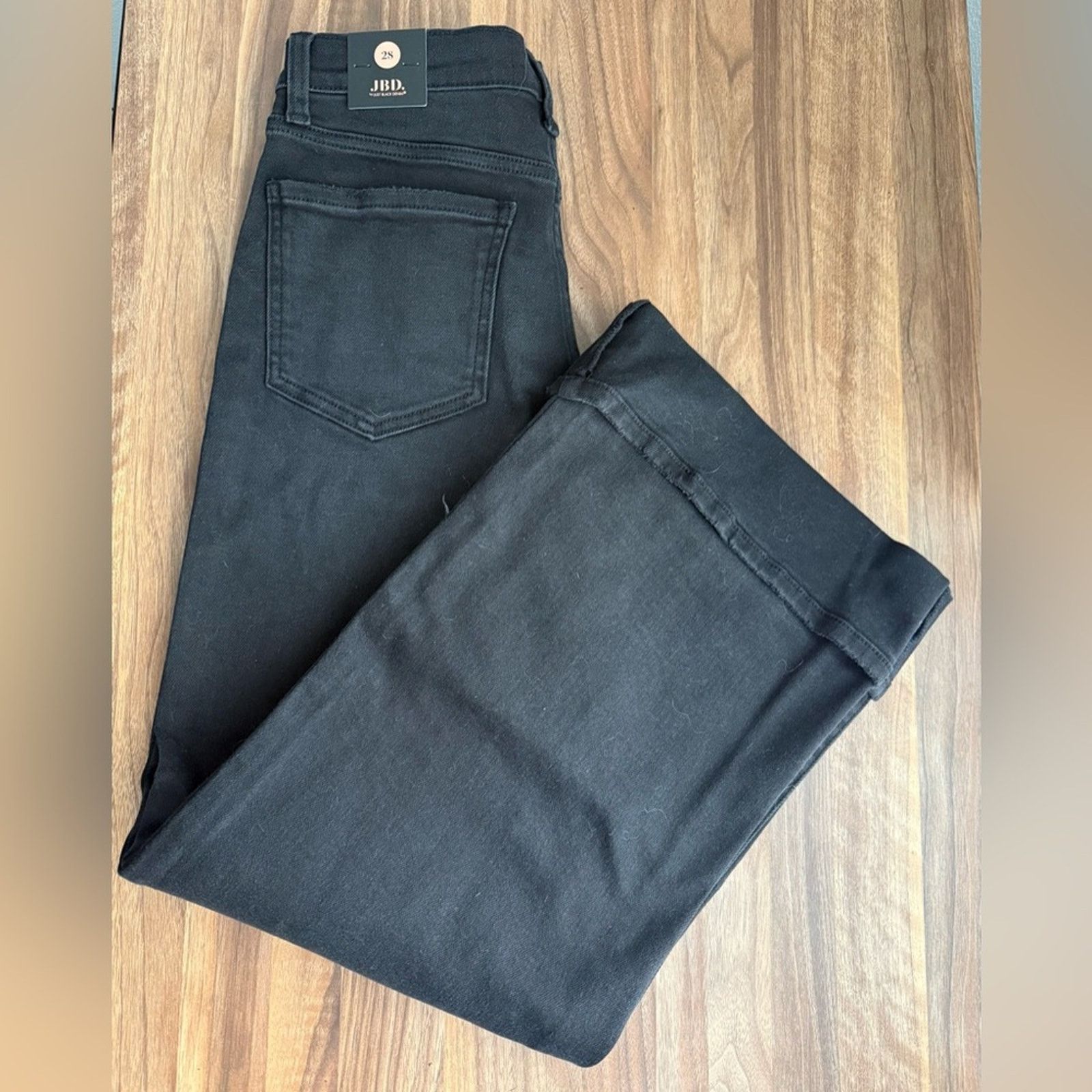 Lulus Lulus Palazzo Black Denim Cuffed High-Rise Wide-Leg Jeans Size 28" / US 6 / IT 42 - 5 Thumbnail