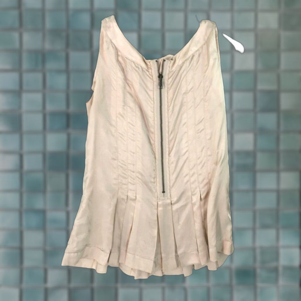 H&M VINTAGE H&M Womens Blouse Shirt Casual Sleeveless Front Zip Regular Size 4 Gray Size S / US 4 / IT 40 - 1 Thumbnail