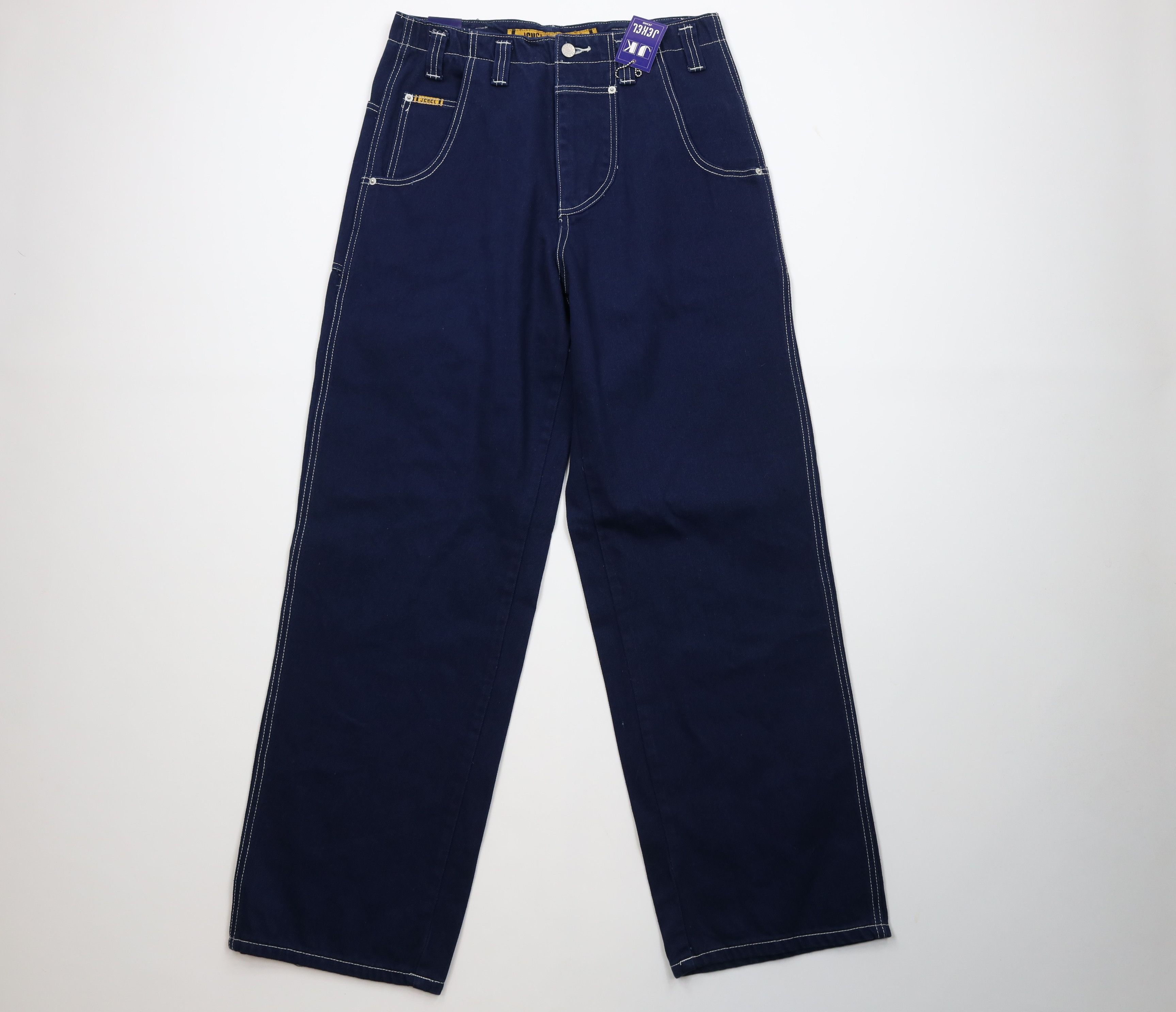 Vintage Deadstock Vintage 90s Streetwear Pocket Wide Leg Jeans Blue Size US 30 / EU 46 - 1 Thumbnail