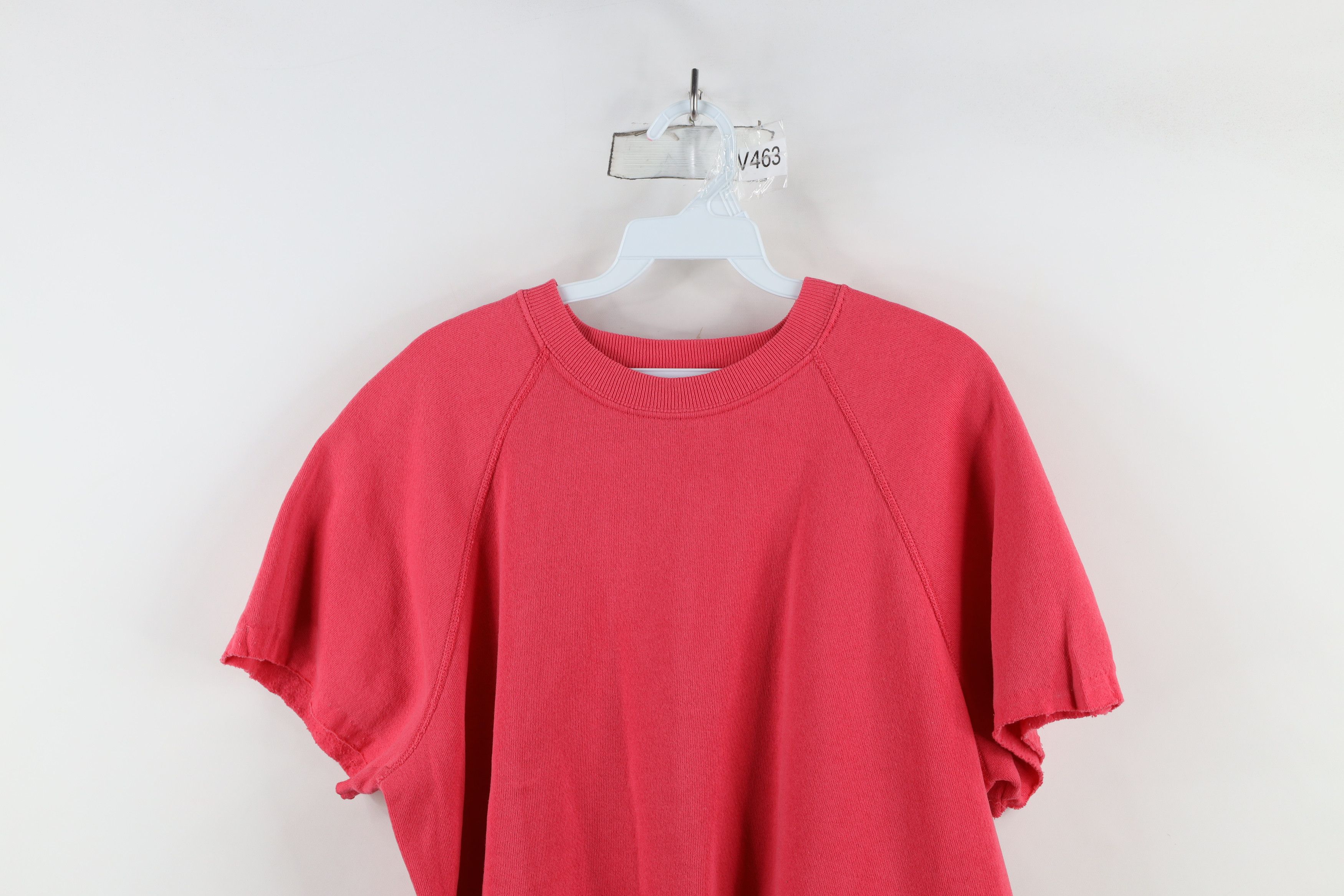 Vintage Vintage 90s Streetwear Blank Cut Off Short Sleeve Sweatshirt Size XL / US 12-14 / IT 48-50 - 2 Thumbnail